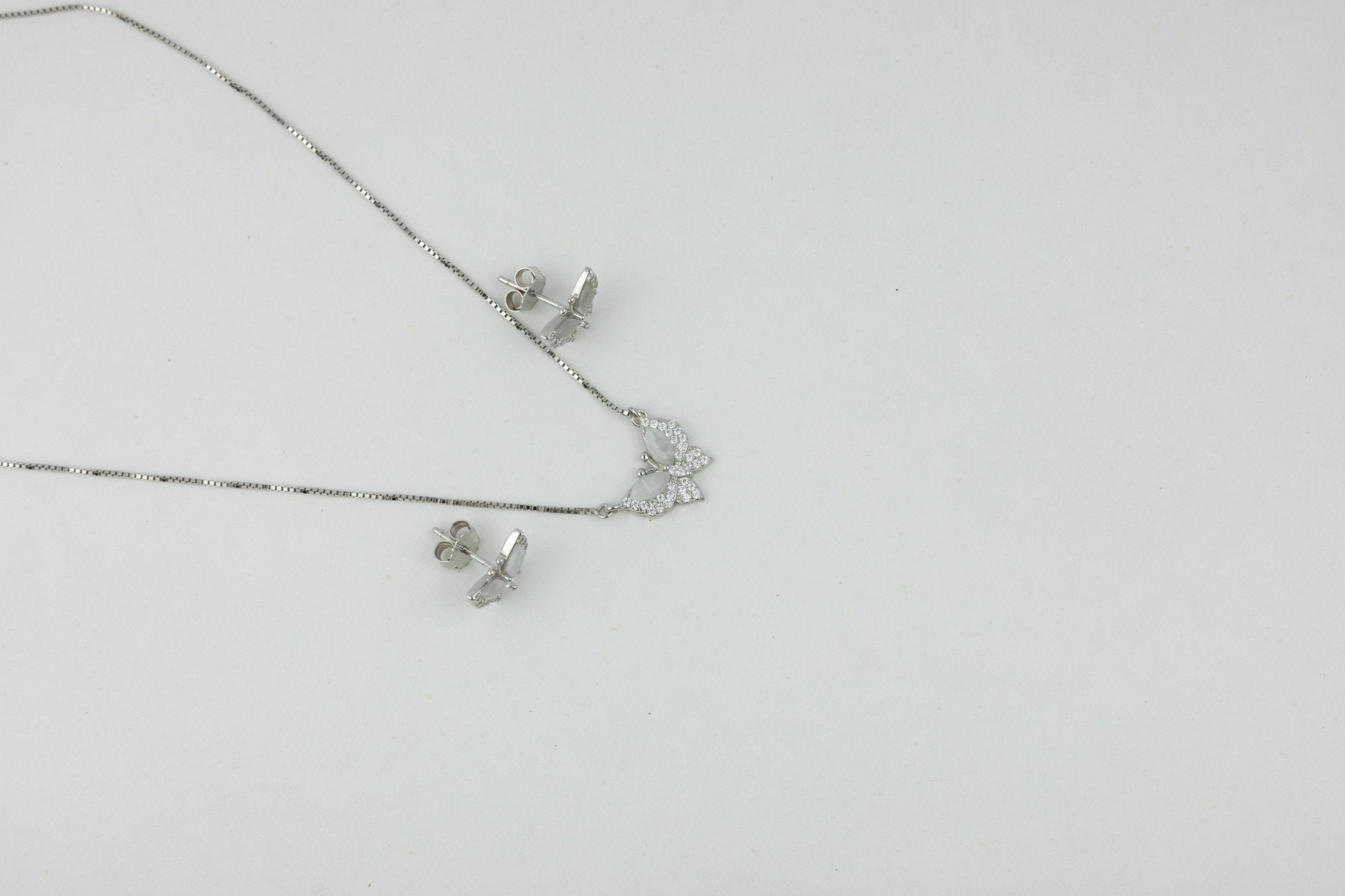 925 Silver Butterfly Necklace & Earrings - Miraura Jewels