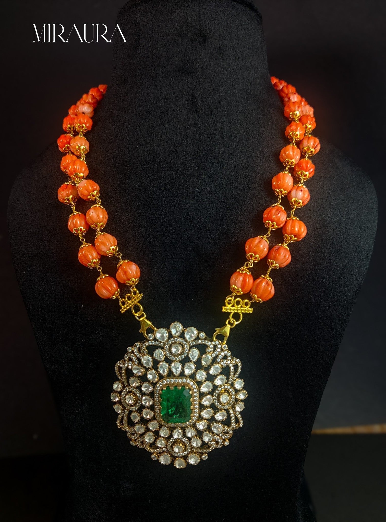 925 Silver Moissanite Emerald Green Pendant Set - Miraura Jewels