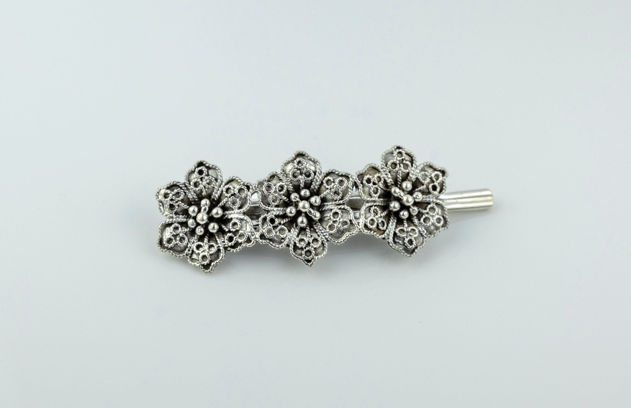 925 Silver Textural Cluster Hair Clip - Miraura Jewels