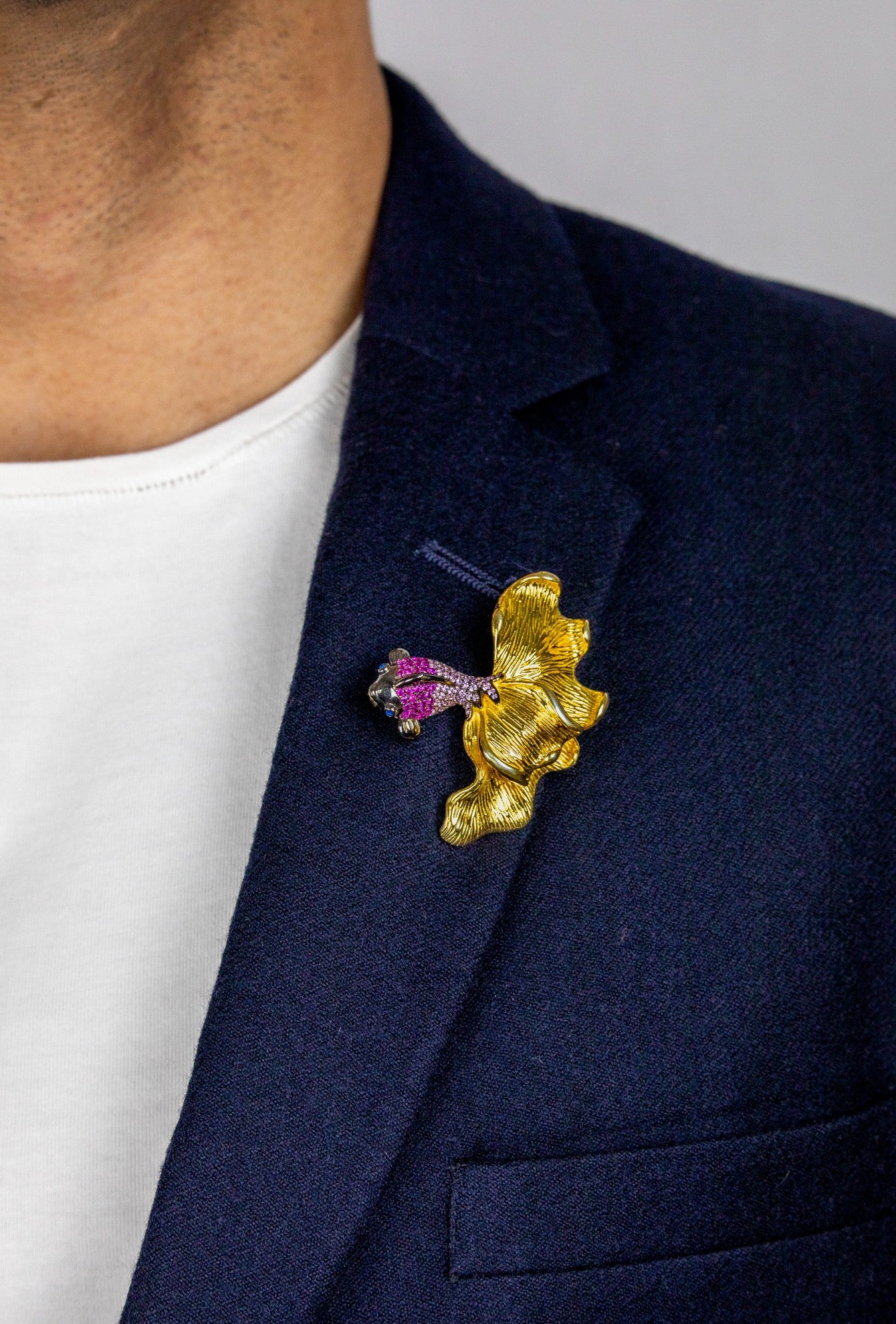 The Golden Matsya Bespoke Silver Brooch - Miraura Jewels