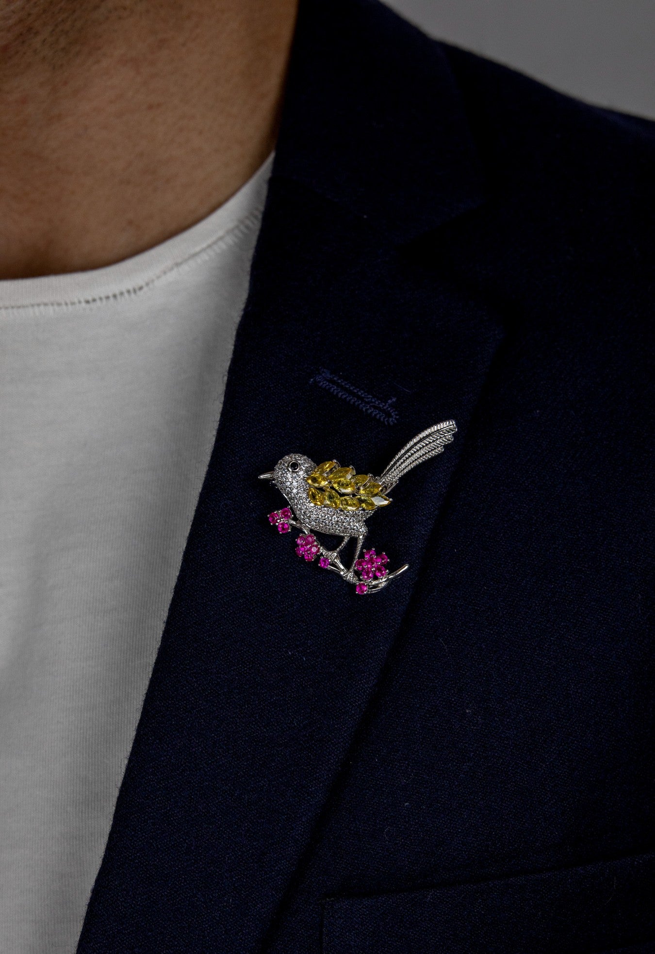 The Jeweled Perched Crystal Blossom Brooch - Miraura Jewels