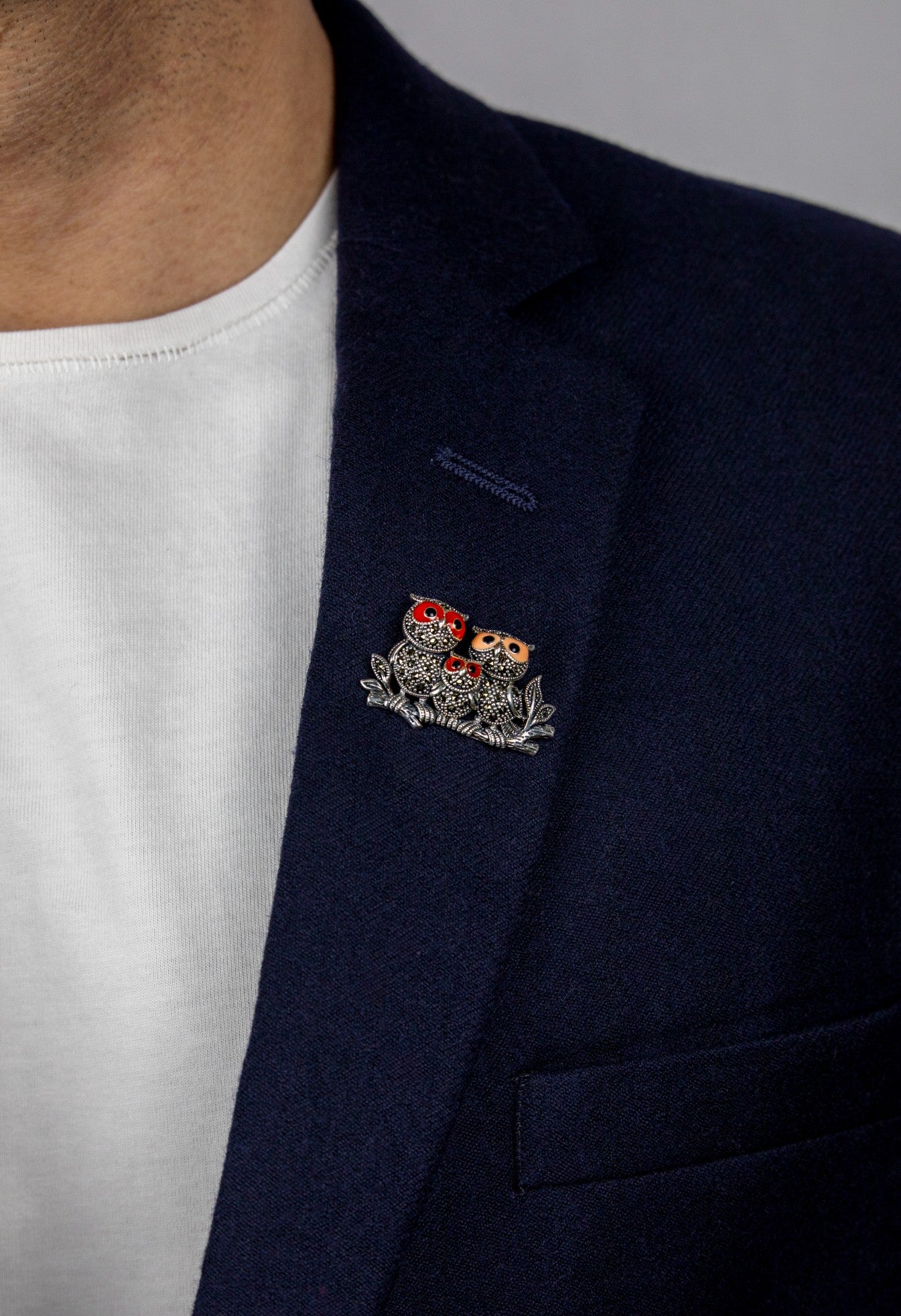The Night Watch Bespoke Owl Trio Brooch - Miraura Jewels