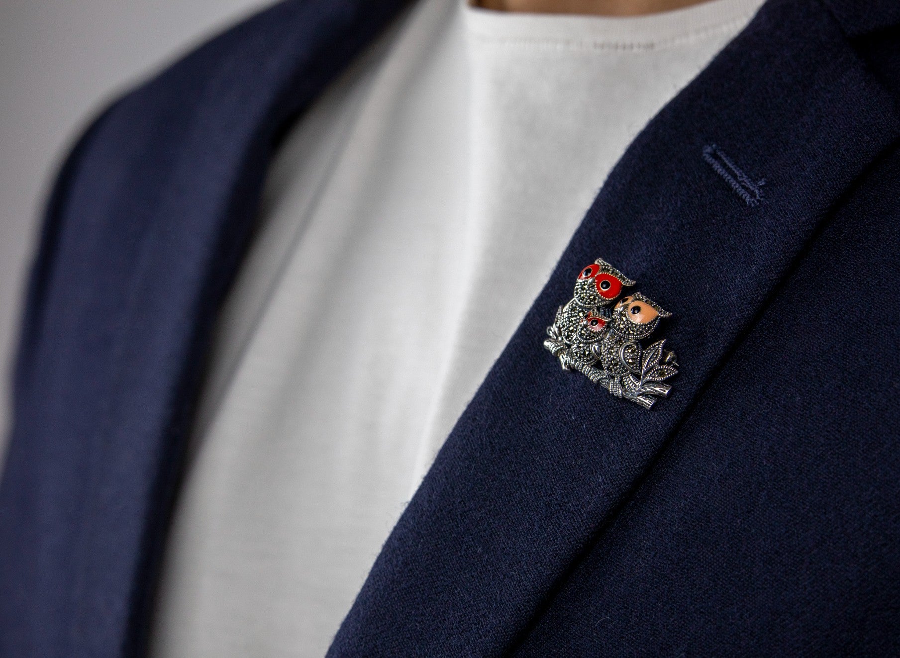 The Night Watch Bespoke Owl Trio Brooch - Miraura Jewels