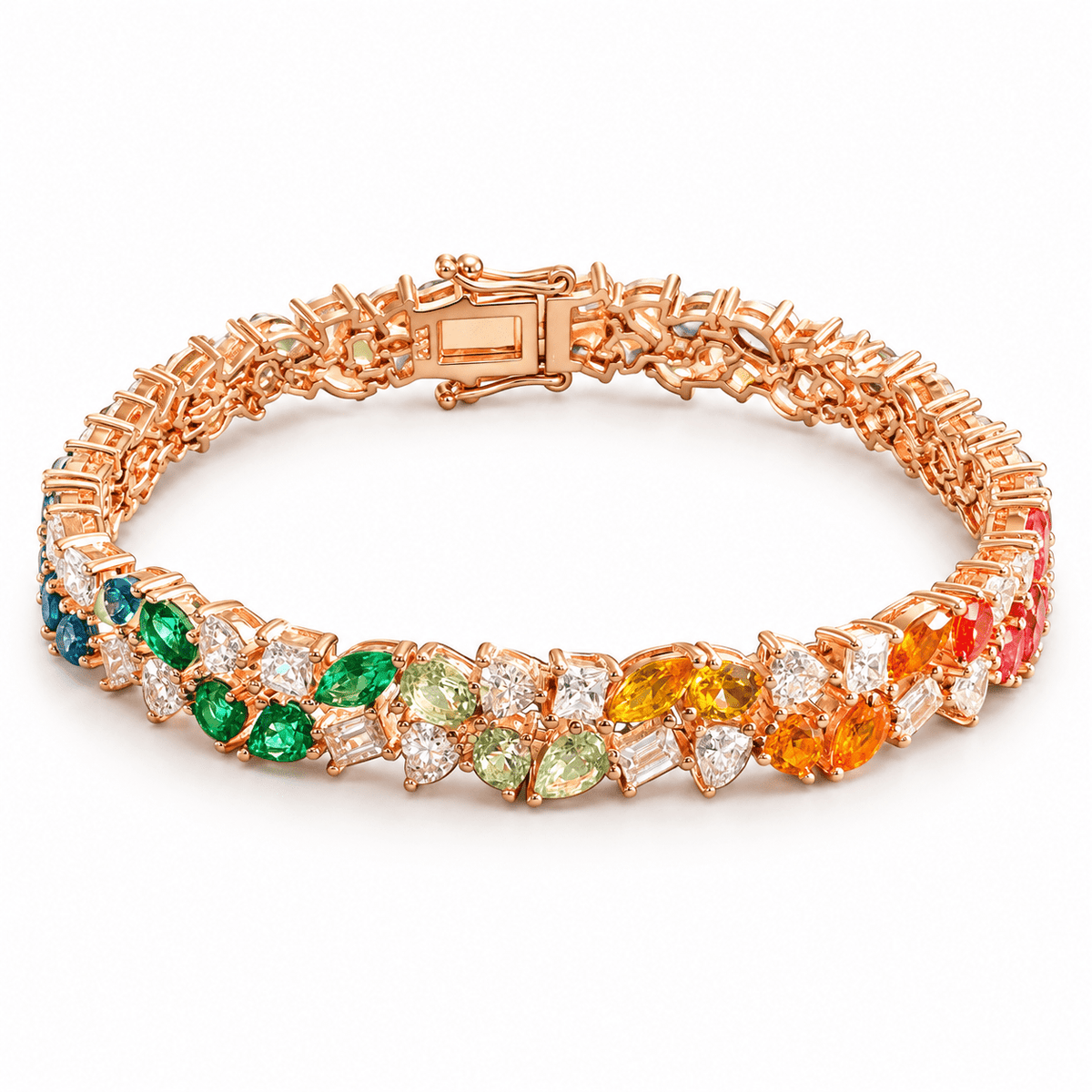 Miraura's Rainbow Colored Tennis Bracelet - Miraura Jewels
