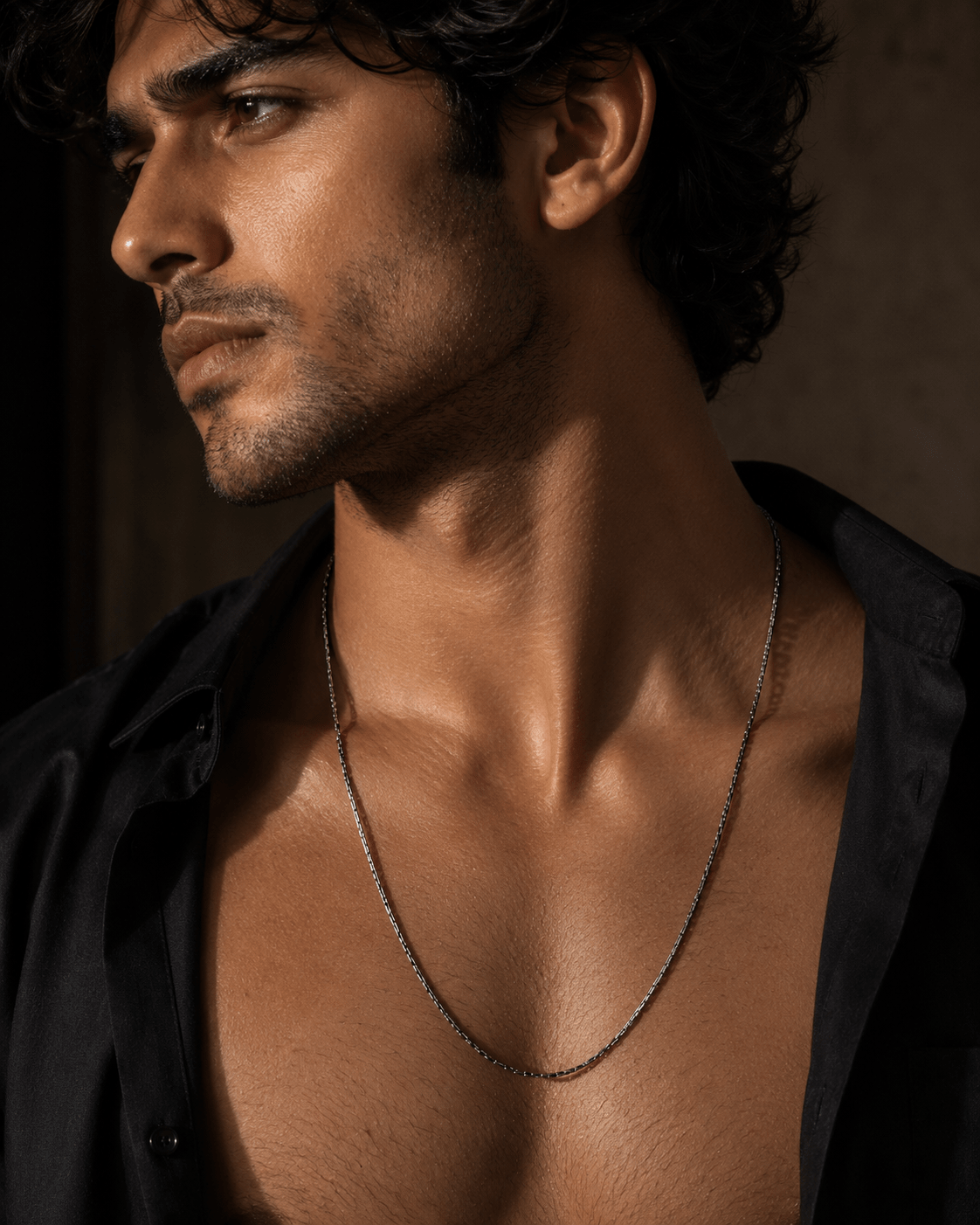Men's Minimalist Oxidized Venetian Chain - Miraura Jewels