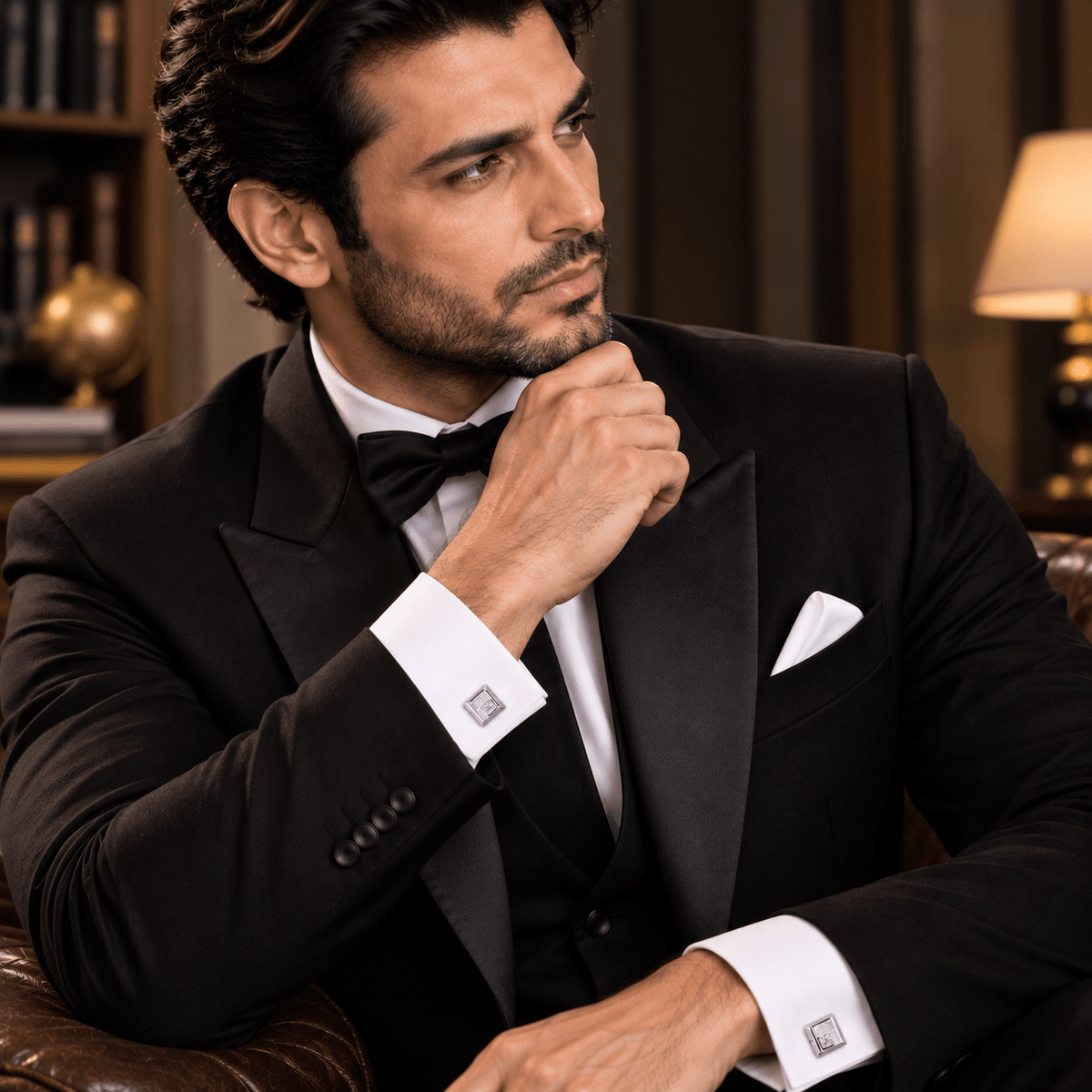 Textured Silver Square Geometric Cufflinks - Miraura Jewels
