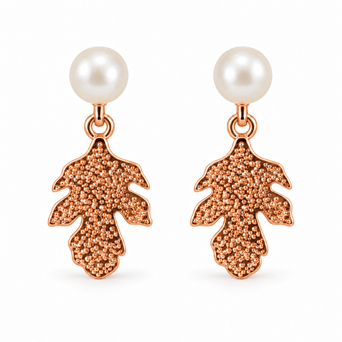 925 Silver Rose Gold Pavé Flower Stud Earrings by Miraura Jewels