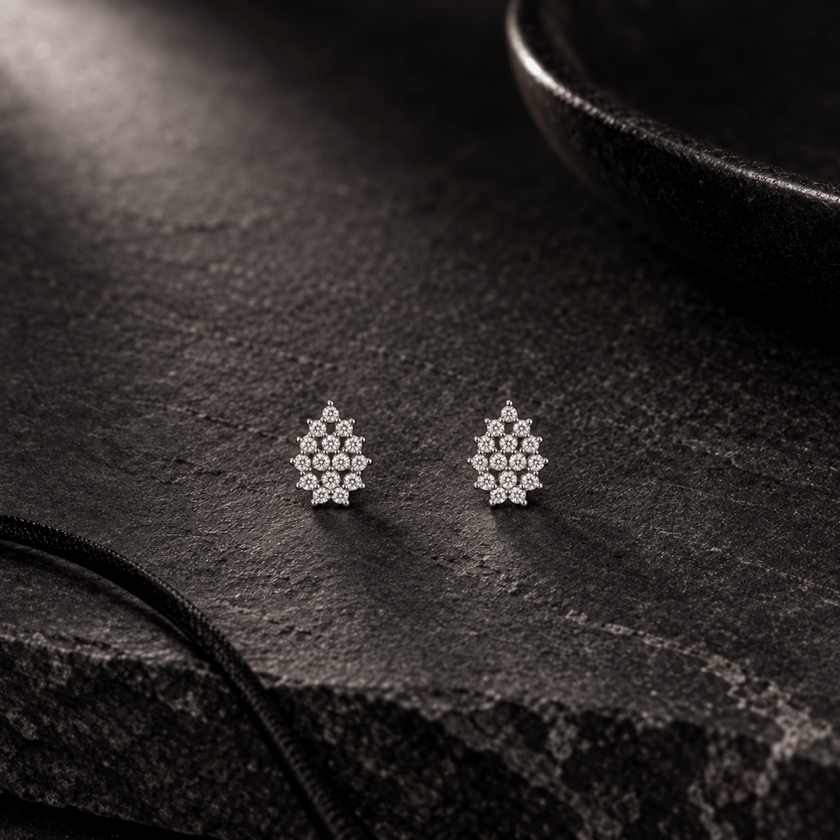 Silver Pavé Orbit Earrings | 925 Silver by Miraura Jewels
