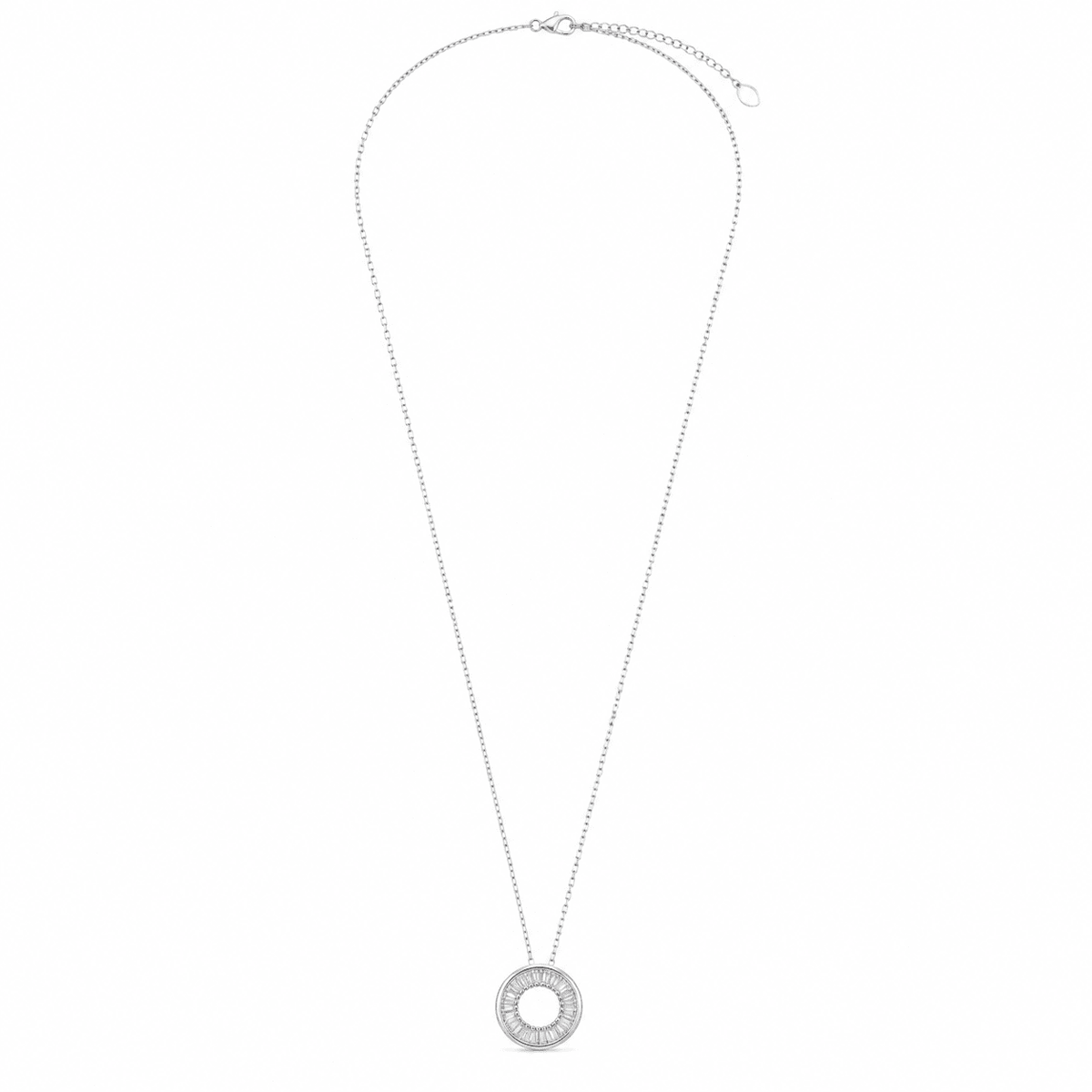 Miraura Baguette Cut Crystal Halo Chain Pendant