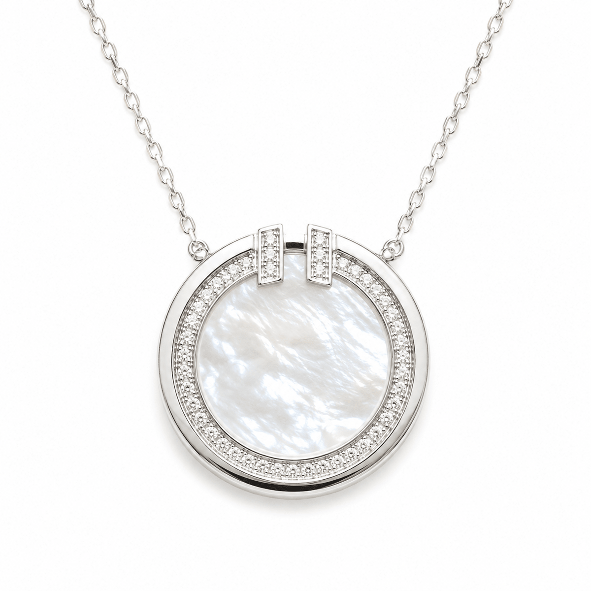 Mother of Pearl Pavé Pendant I Miraura