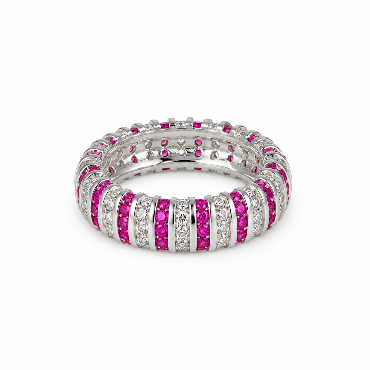 Ruby & Zircon Alternating Eternity Ring