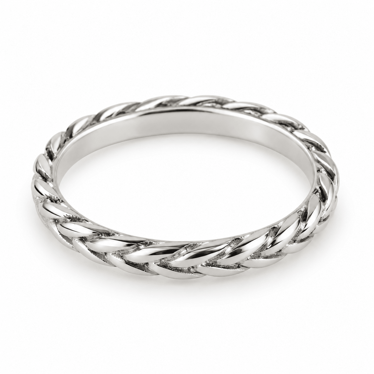 Slim Patterned 925 Sterling Silver Band