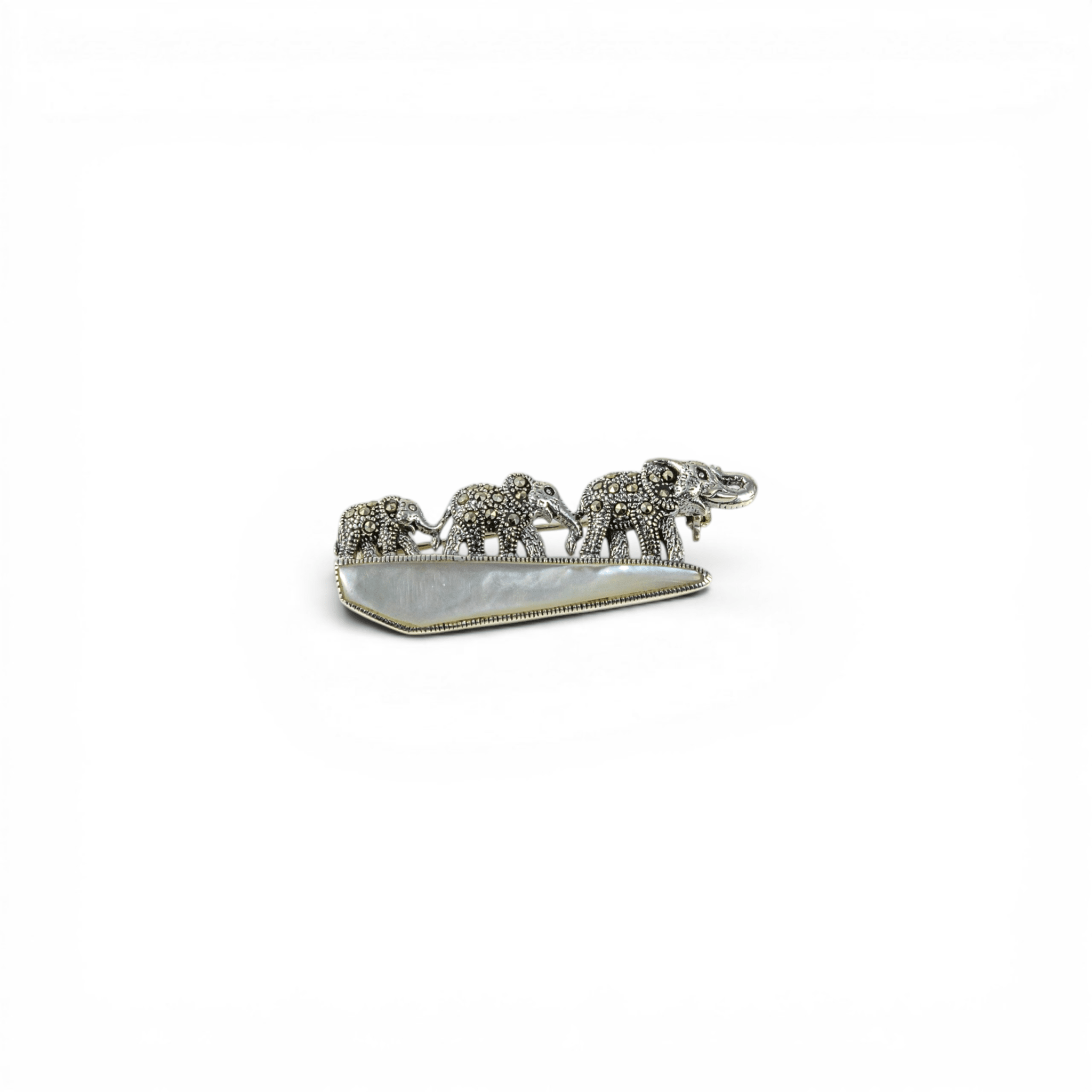 Elephant Trio Mother of Pearl Brooch - Miraura Jewels