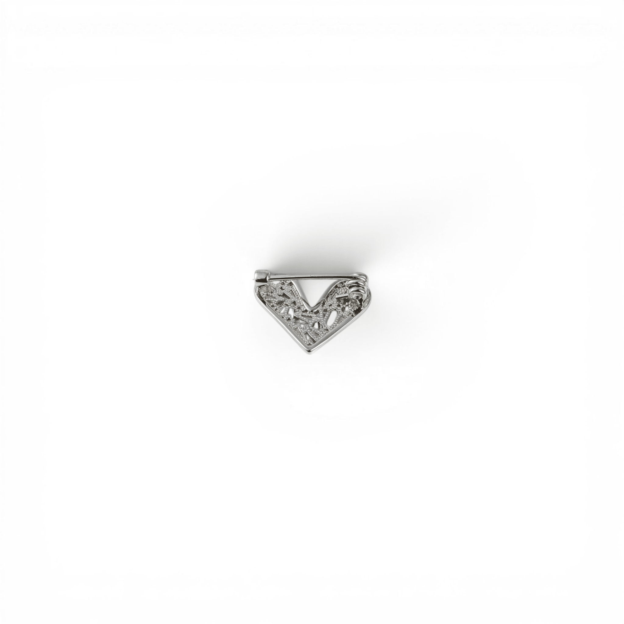 Zircon Encrusted Silver Heart Brooch - Miraura Jewels
