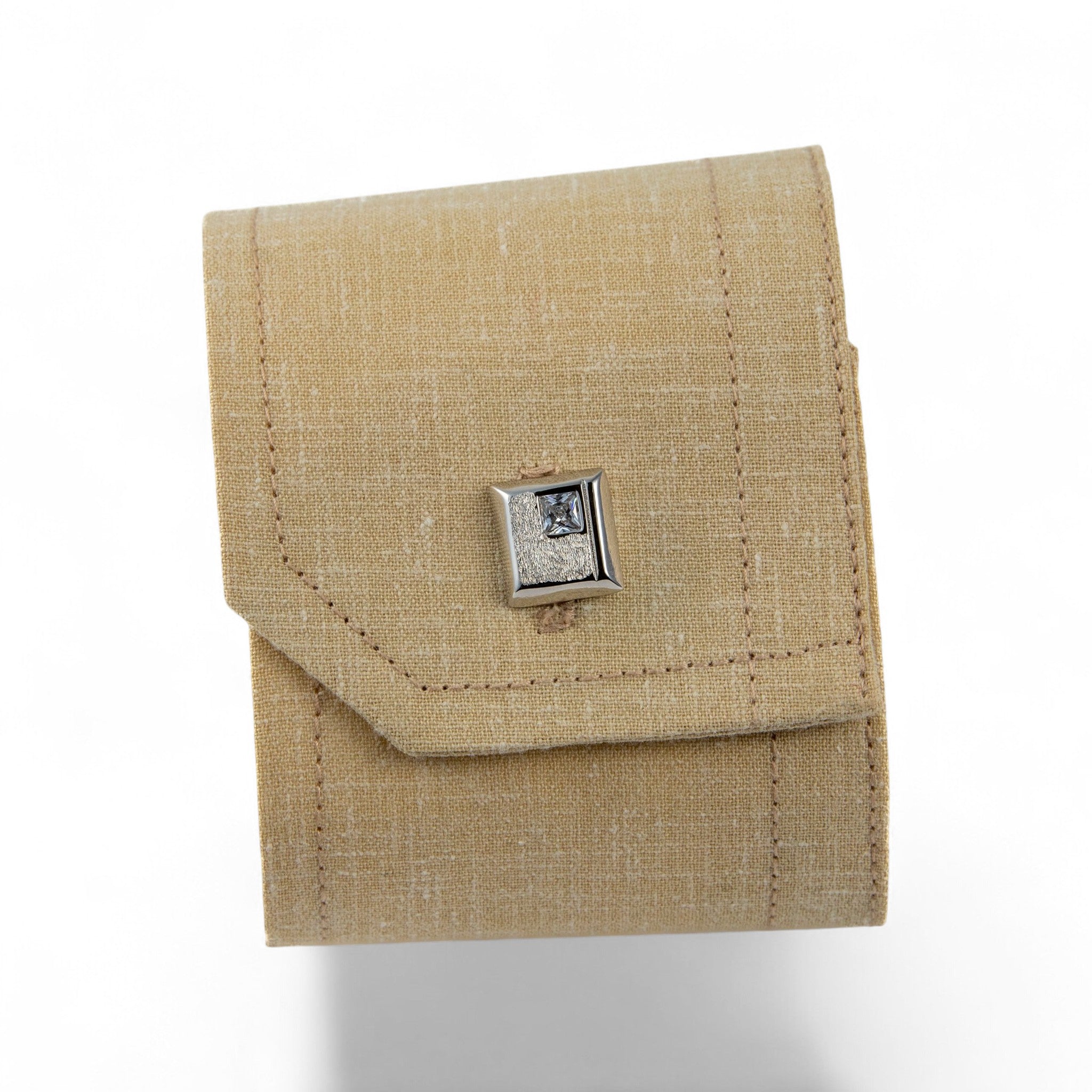 Textured Silver Square Geometric Cufflinks - Miraura Jewels