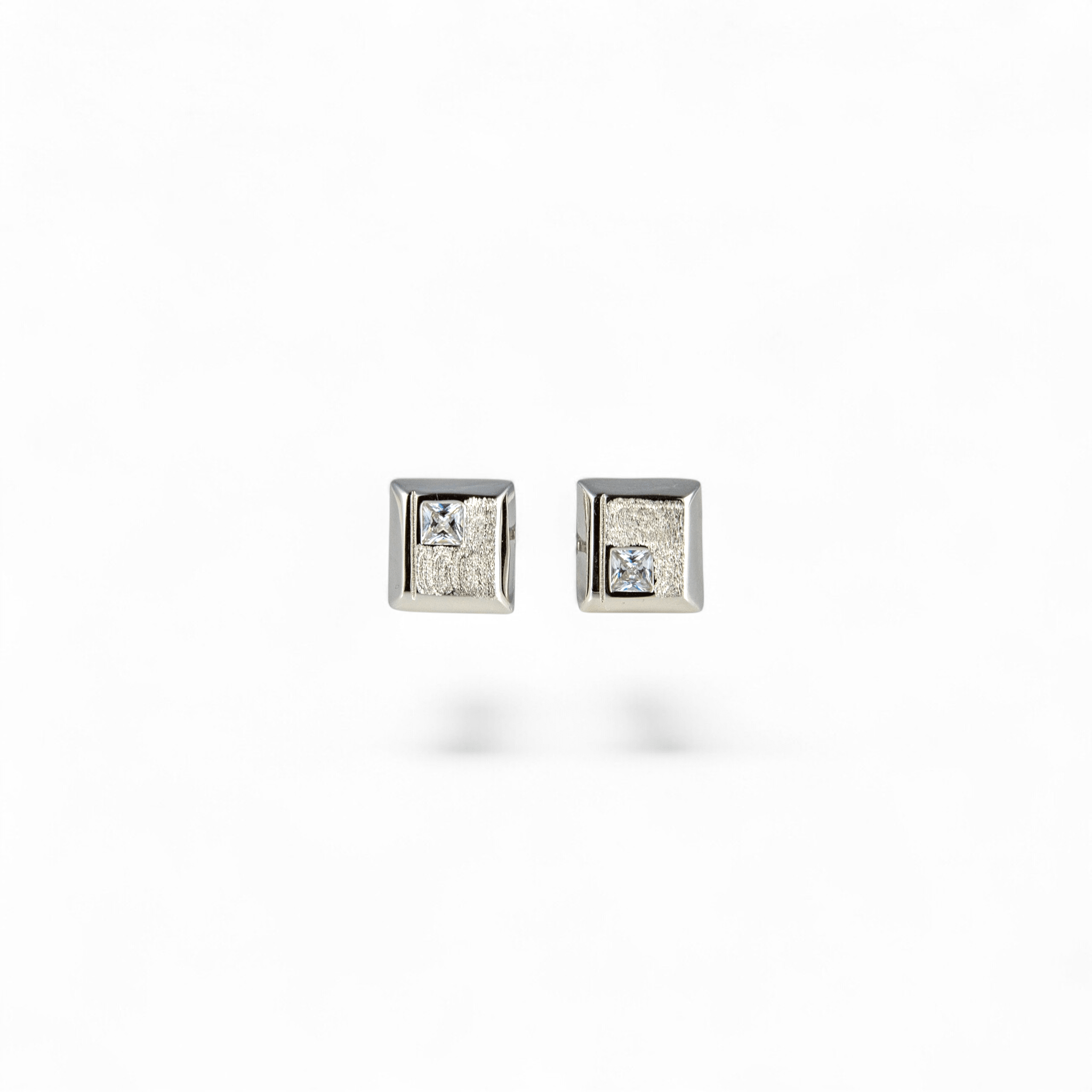 Textured Silver Square Geometric Cufflinks - Miraura Jewels