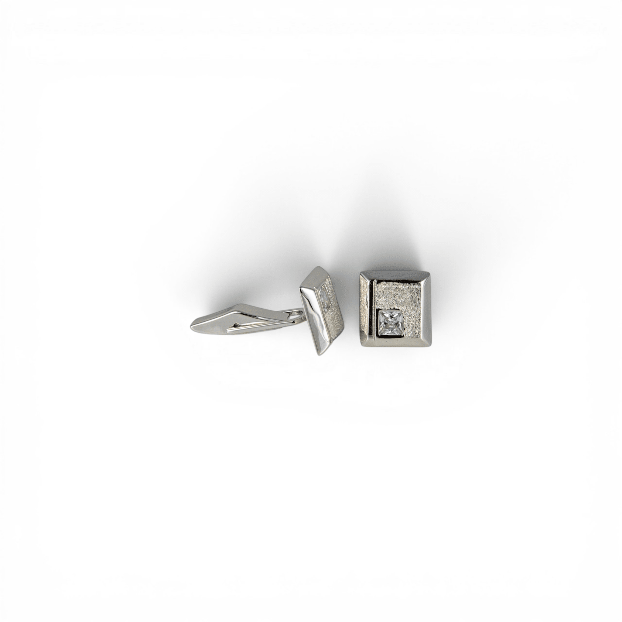 Textured Silver Square Geometric Cufflinks - Miraura Jewels