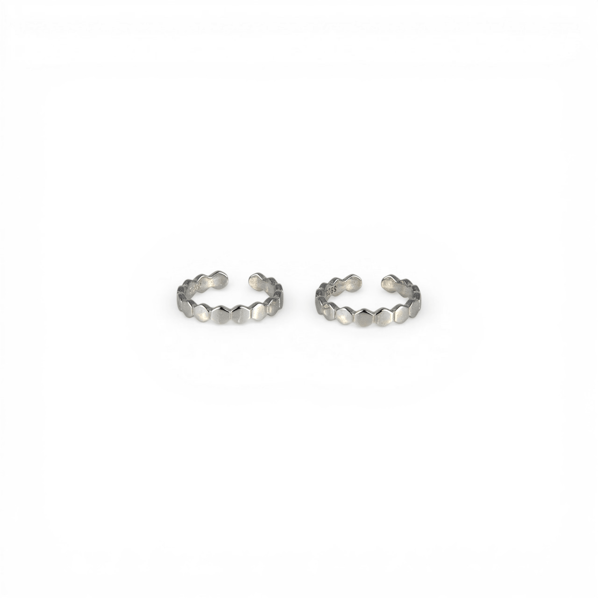 Hexagonal Motif Silver Toe Rings - Miraura Jewels