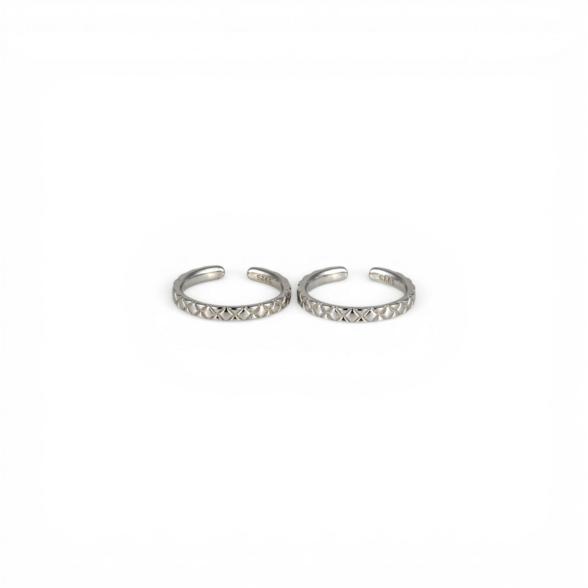 Chevron Pattern Silver Toe Rings - Miraura Jewels