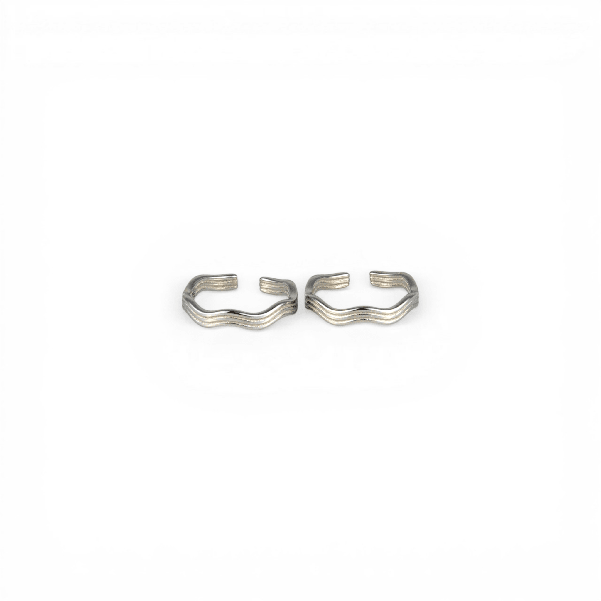 Wave Motif Silver Toe Rings - Miraura Jewels