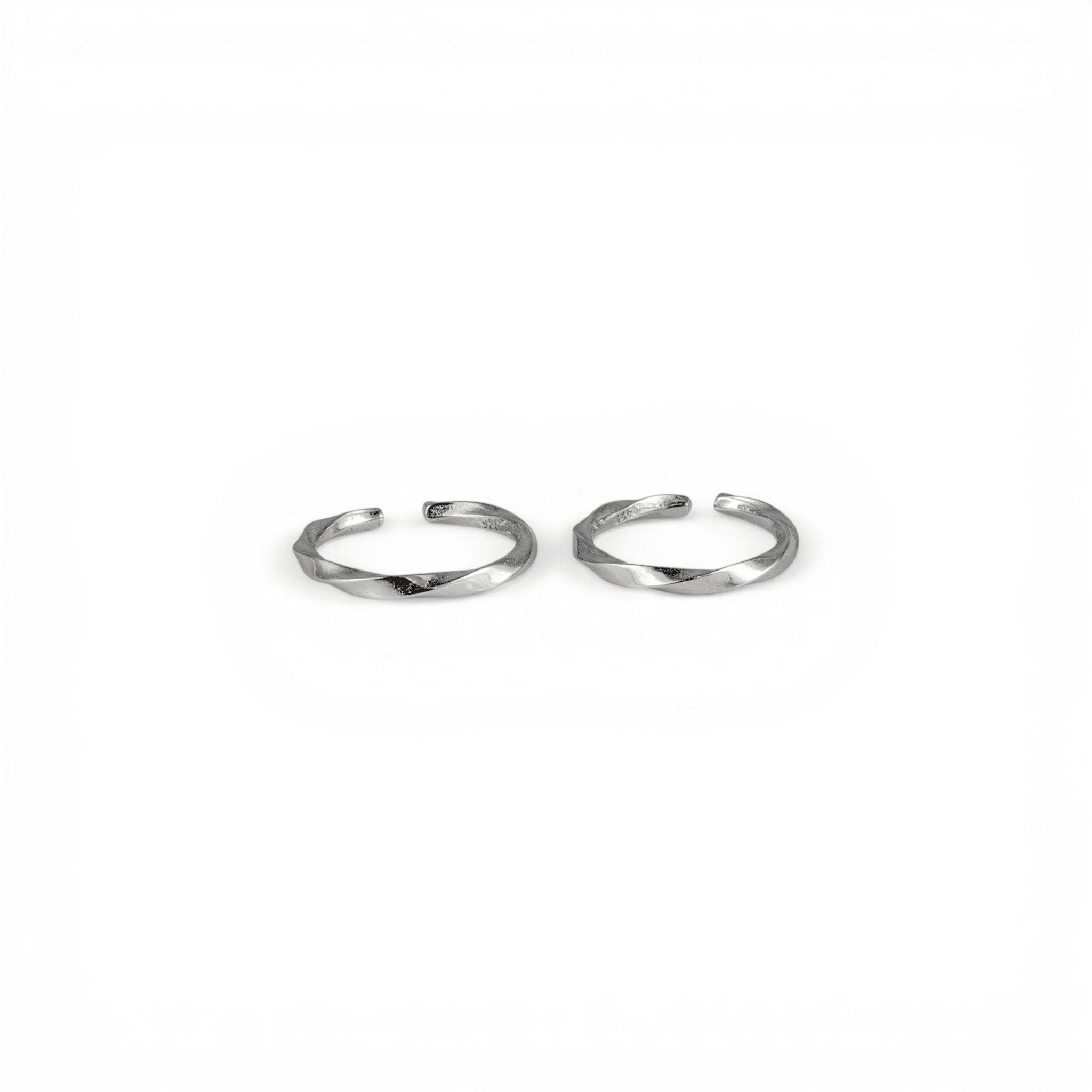 Minimalist Twisted Silver Toe Rings - Miraura Jewels