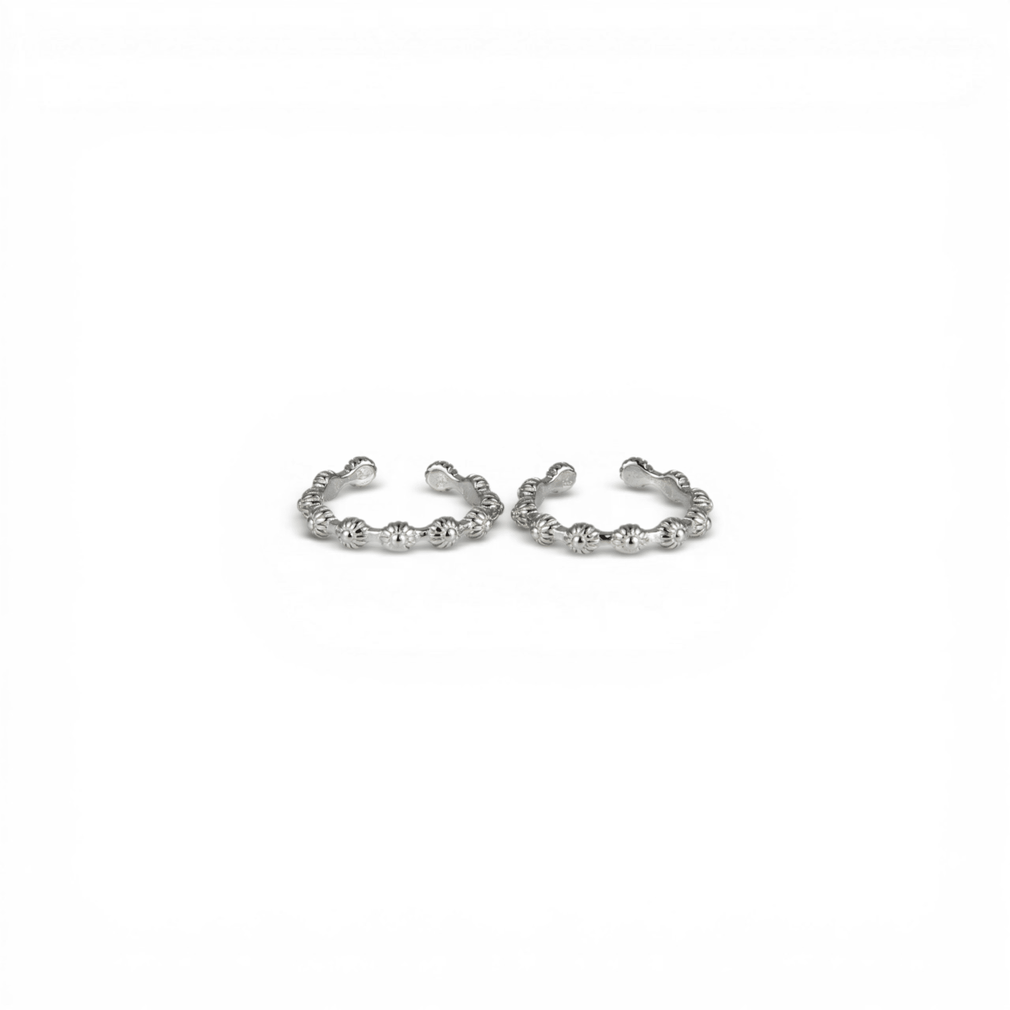 Floral Sunburst Silver Toe Rings - Miraura Jewels