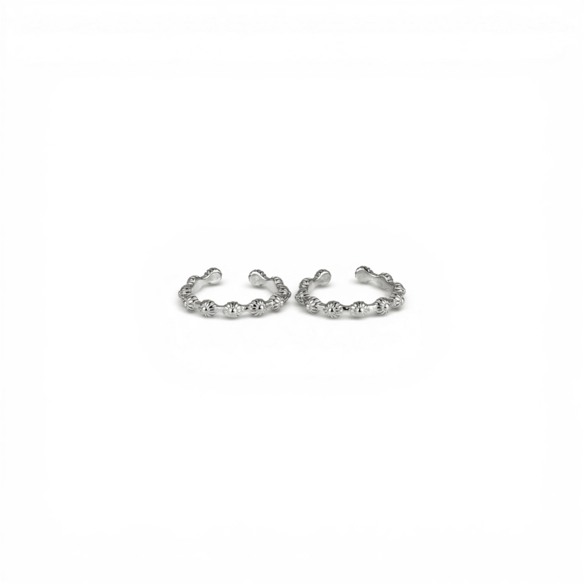 Floral Sunburst Silver Toe Rings - Miraura Jewels