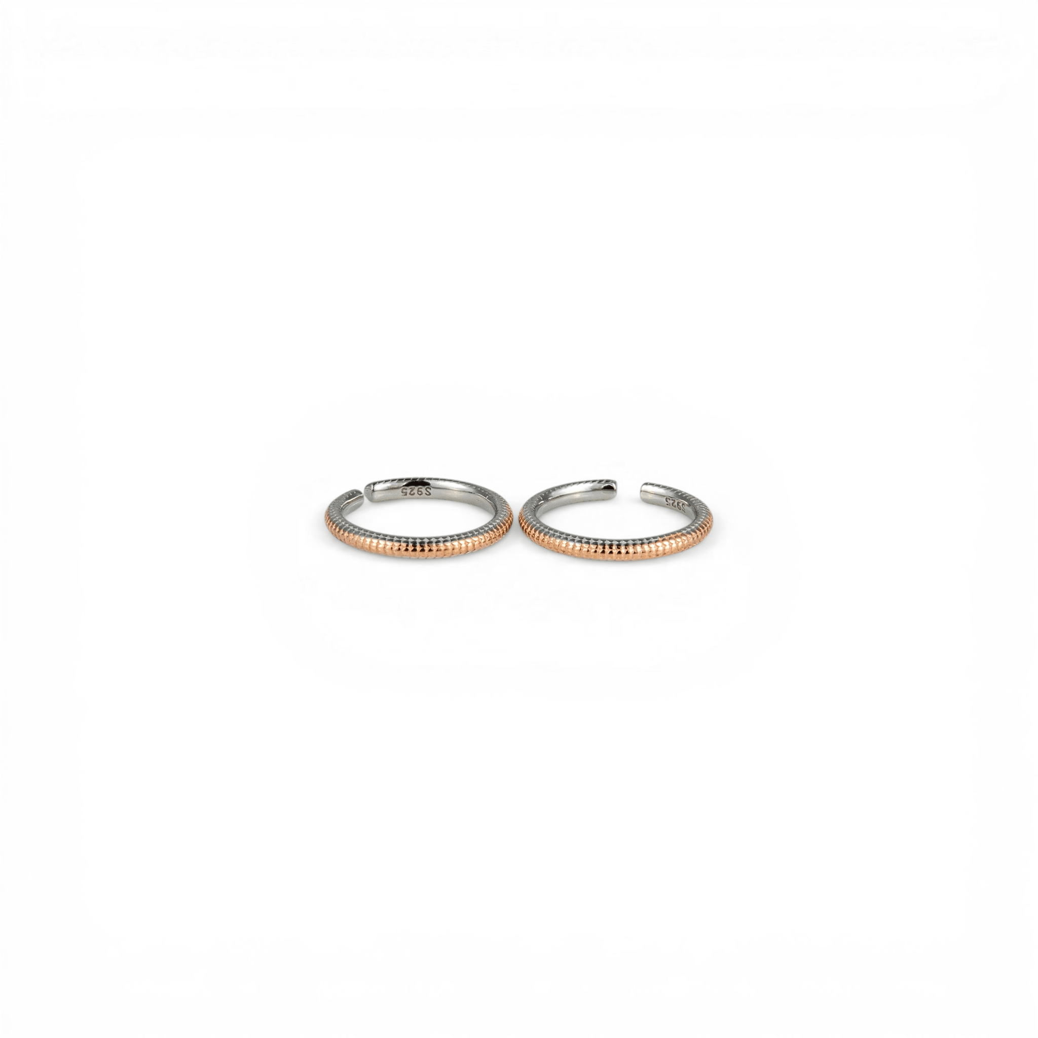 Twisted Dual-Tone Silver Toe Rings - Miraura Jewels