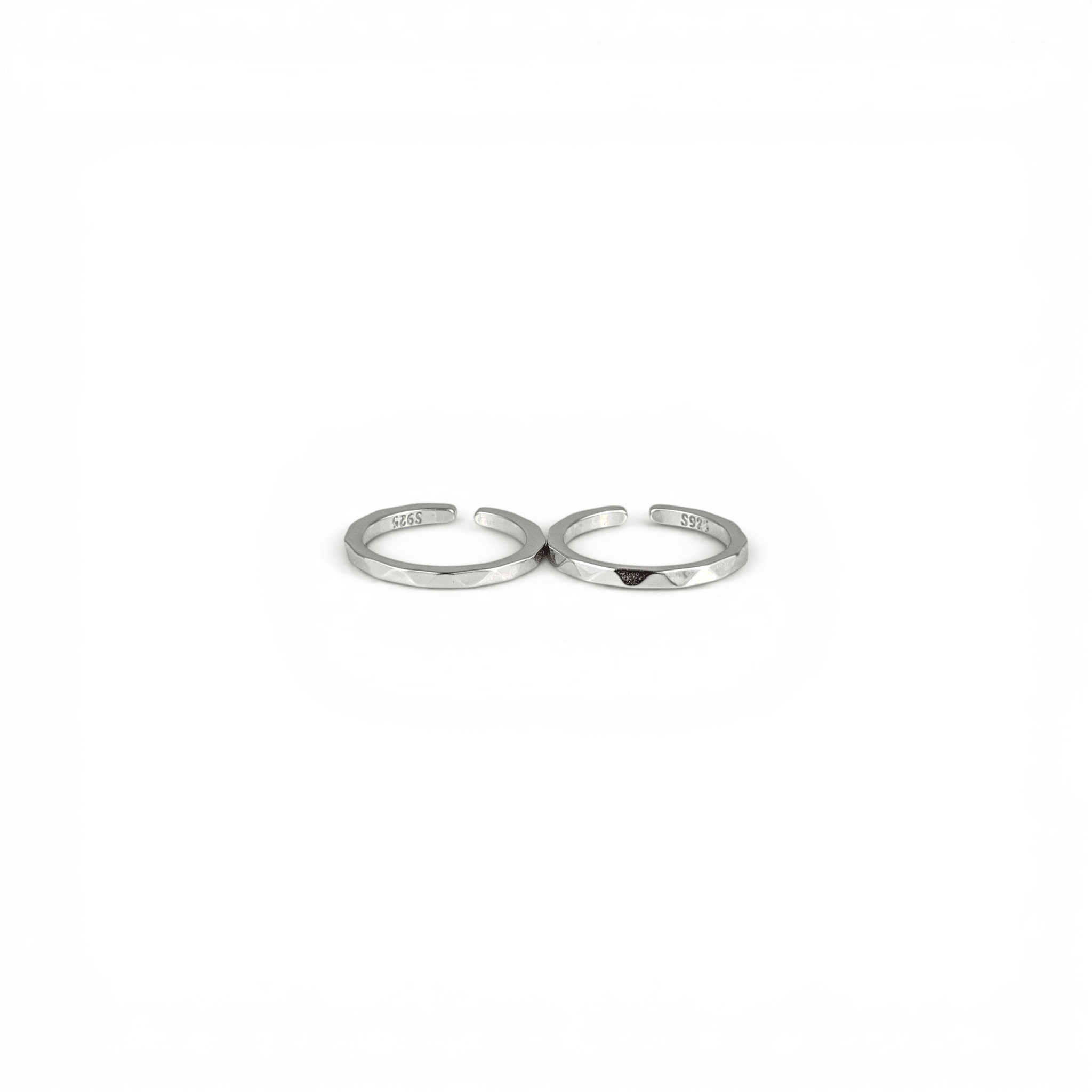 Geometric Faceted Silver Toe Rings - Miraura Jewels