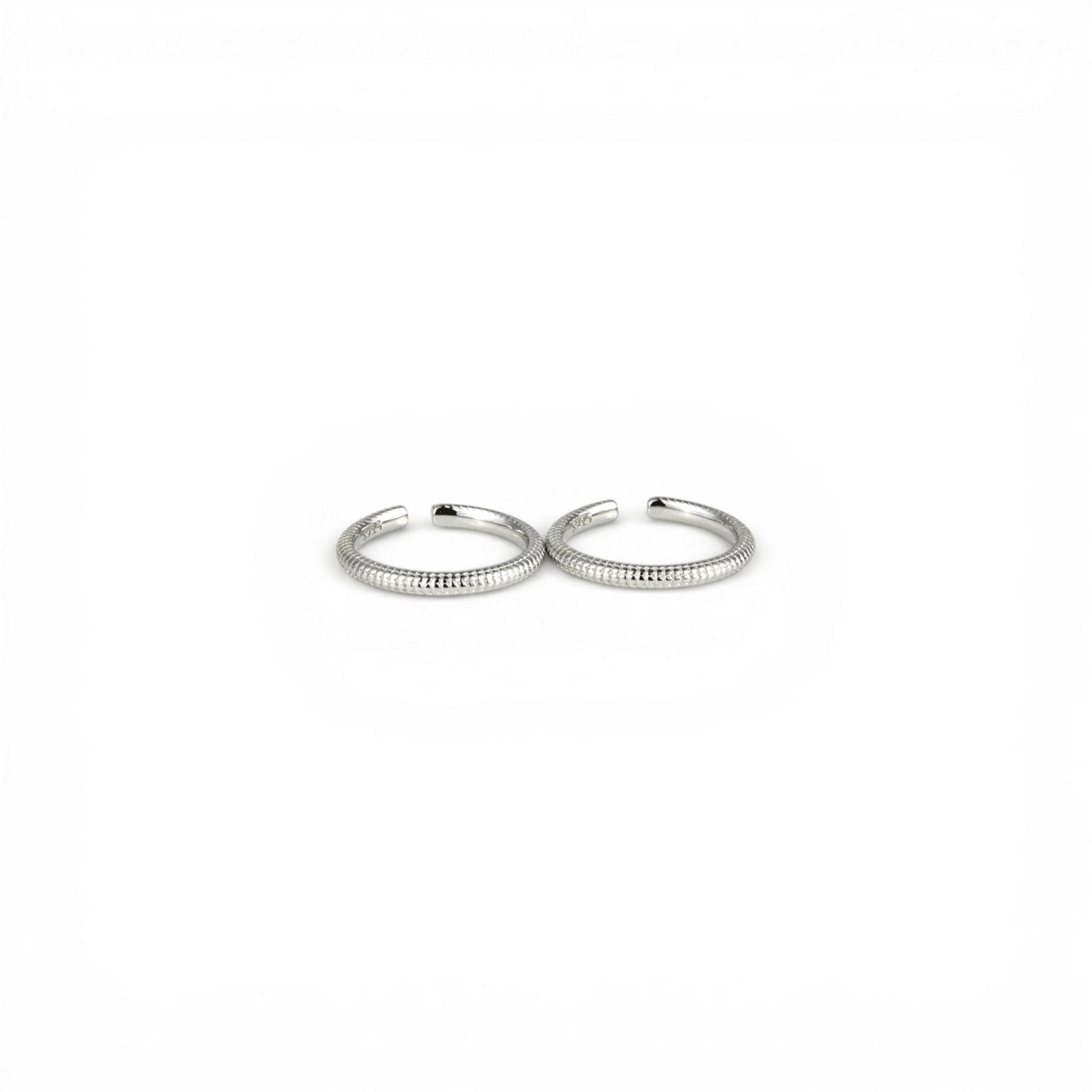 Beaded Texture Silver Toe Rings - Miraura Jewels