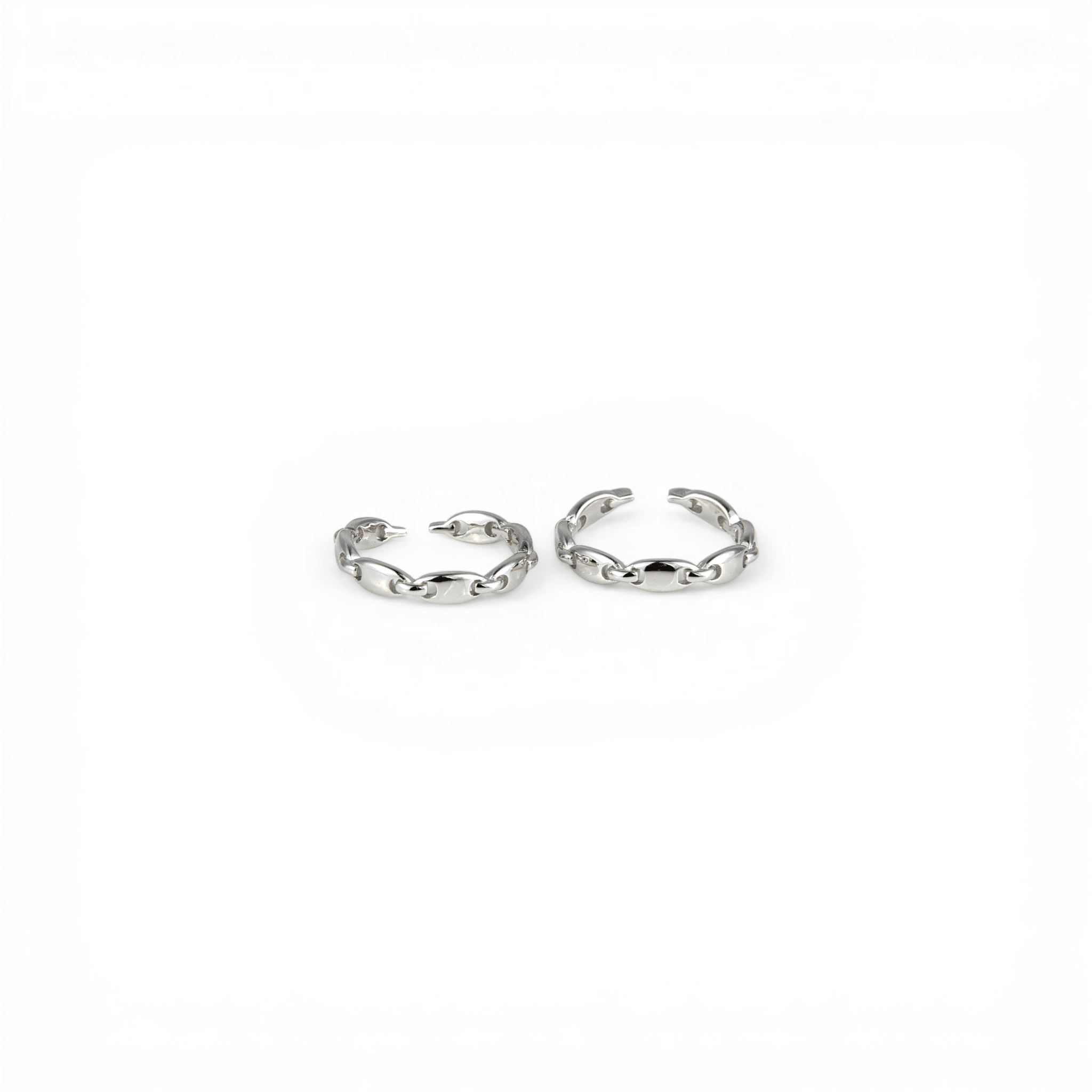 Interlocking Oval Link Silver Toe Rings - Miraura Jewels