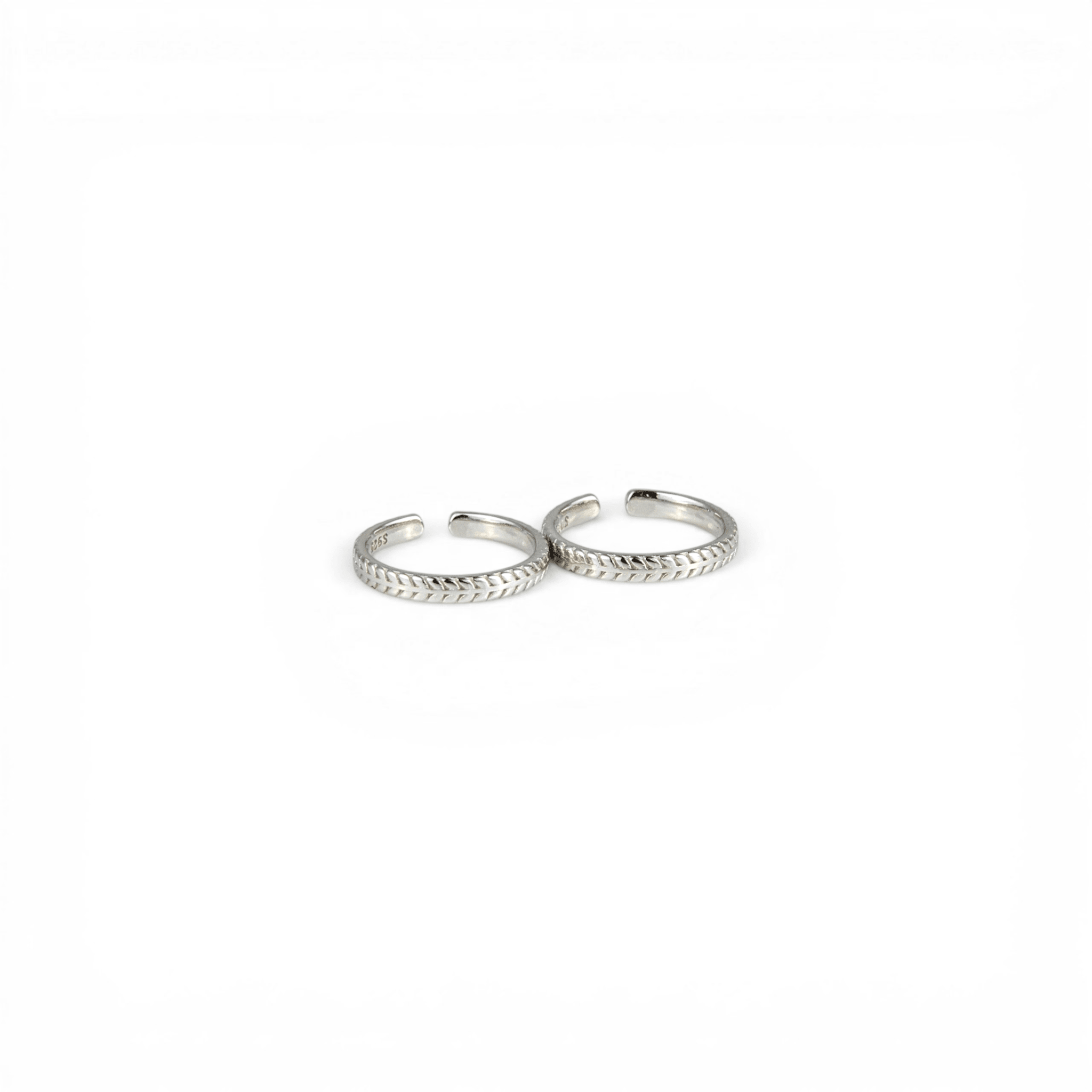 Classic Textured Band Silver Toe Rings - Miraura Jewels