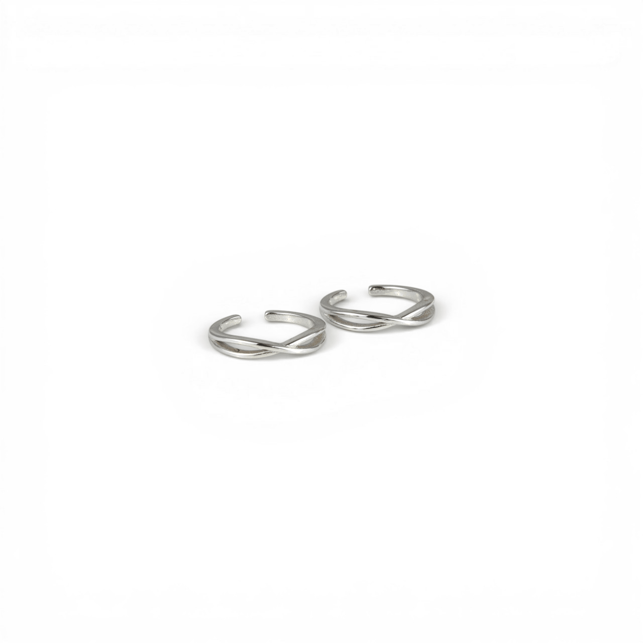 Criss - Cross Infinity Silver Toe Rings - Miraura Jewels