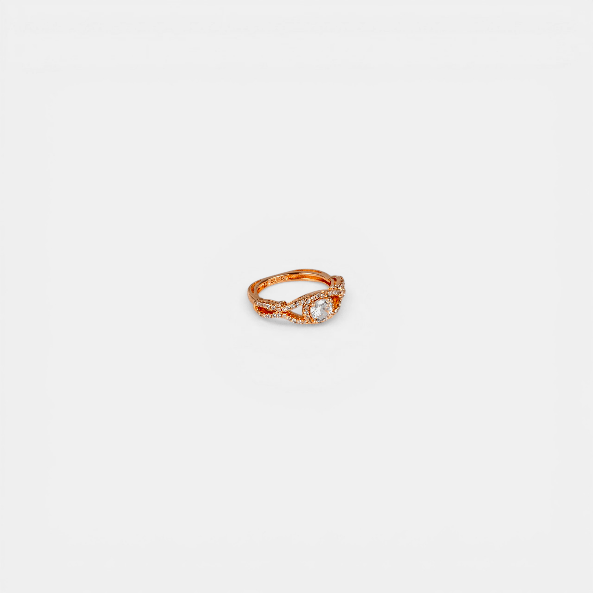 Rose Gold Zircon Infinity Solitaire Ring - Miraura Jewels
