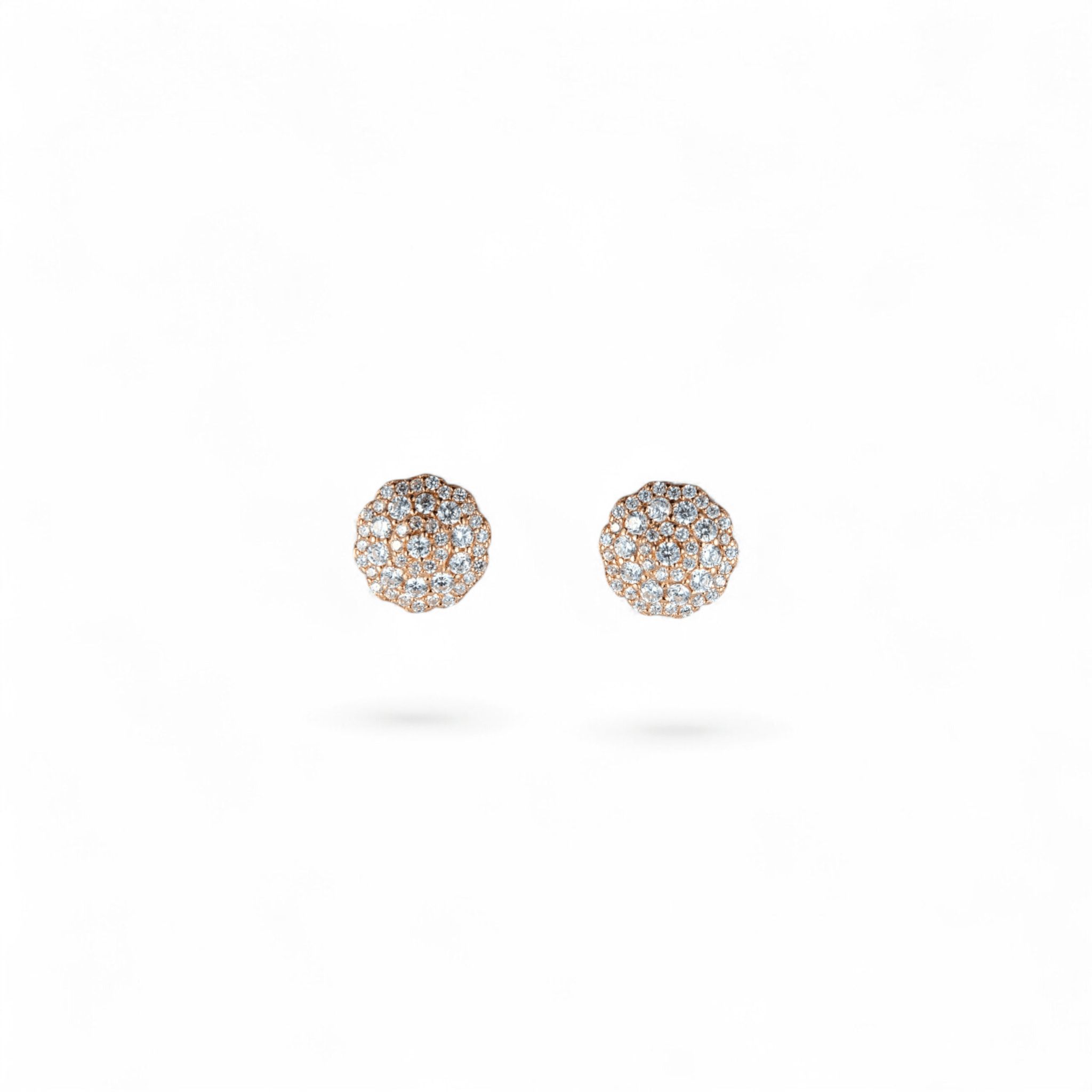 Rose Gold Pavé Dome Stud Earrings | 925 Silver - Miraura Jewels