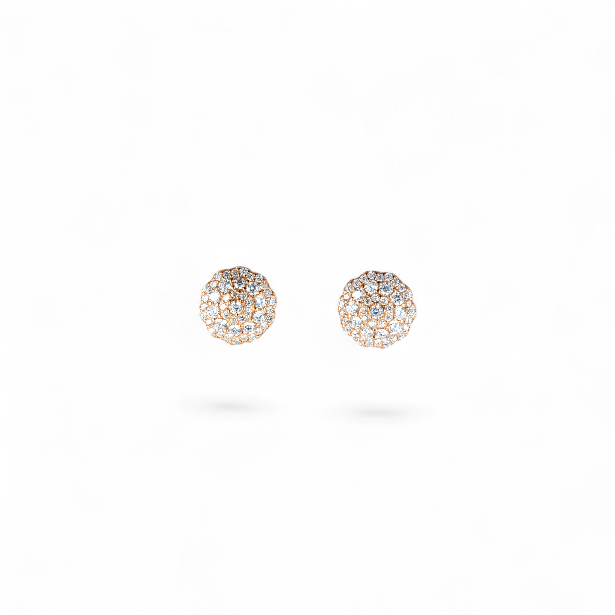 Rose Gold Pavé Dome Stud Earrings | 925 Silver - Miraura Jewels