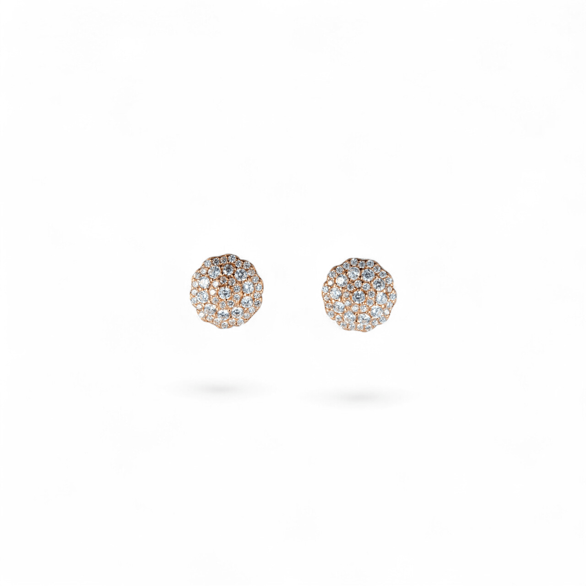 Rose Gold Pavé Dome Stud Earrings | 925 Silver - Miraura Jewels