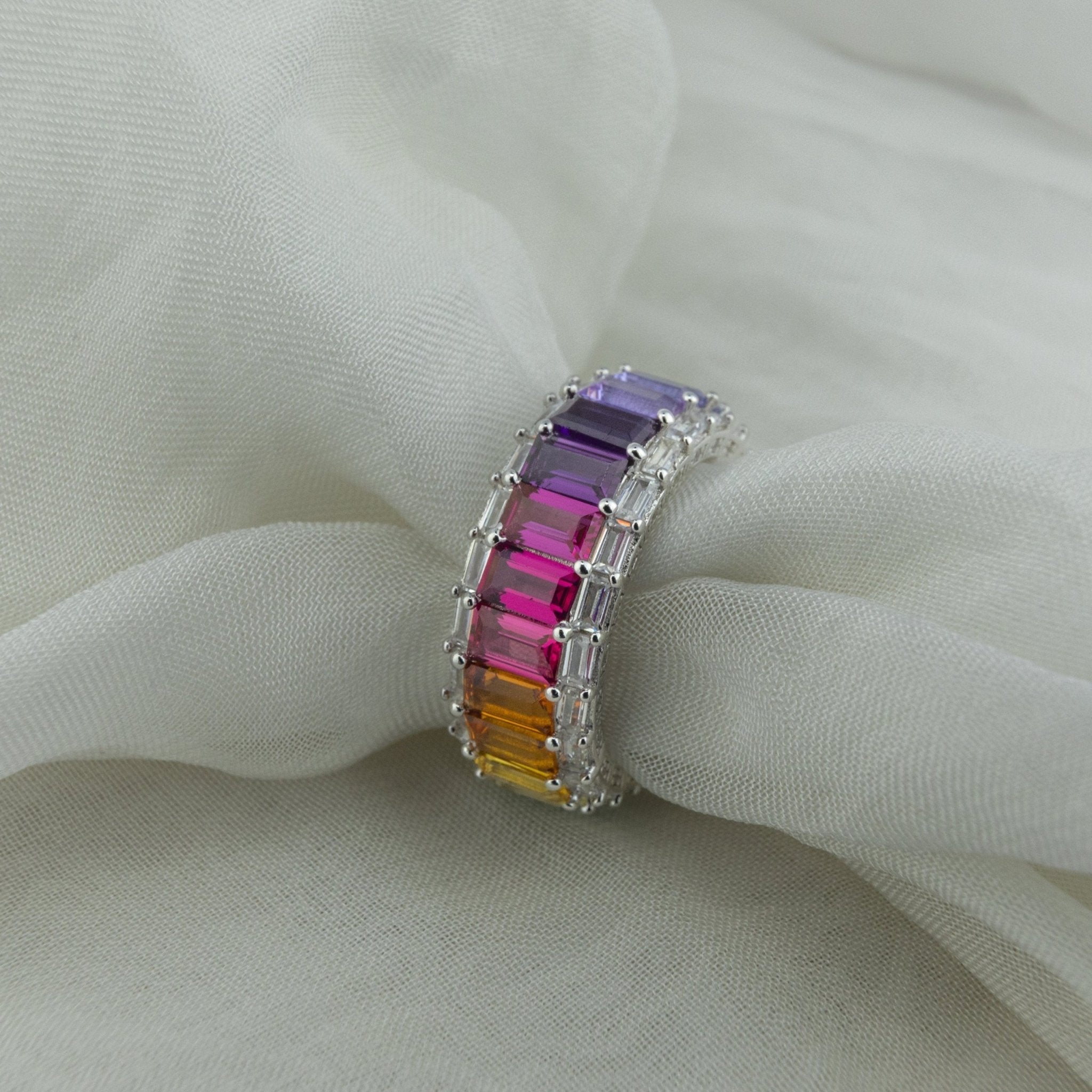 Multicolor Rainbow Eternity Ring - Miraura Jewels