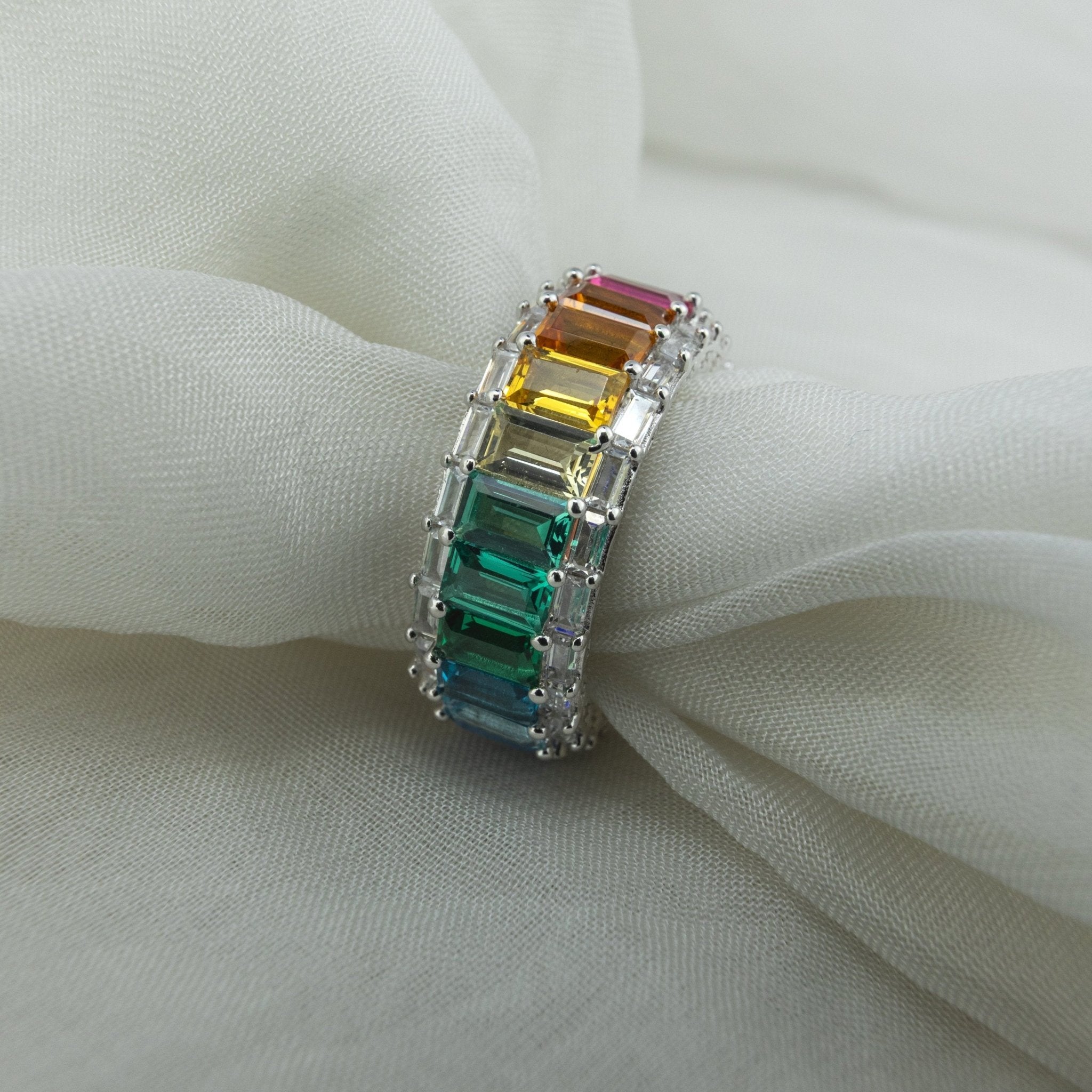 Multicolor Rainbow Eternity Ring - Miraura Jewels