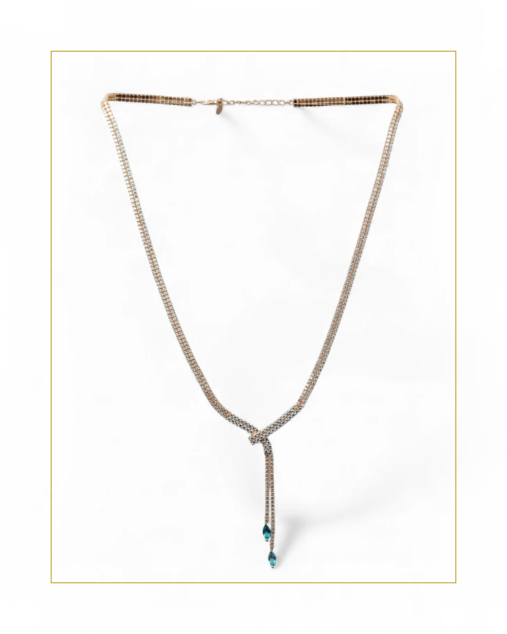 Necklace with beads on a white background