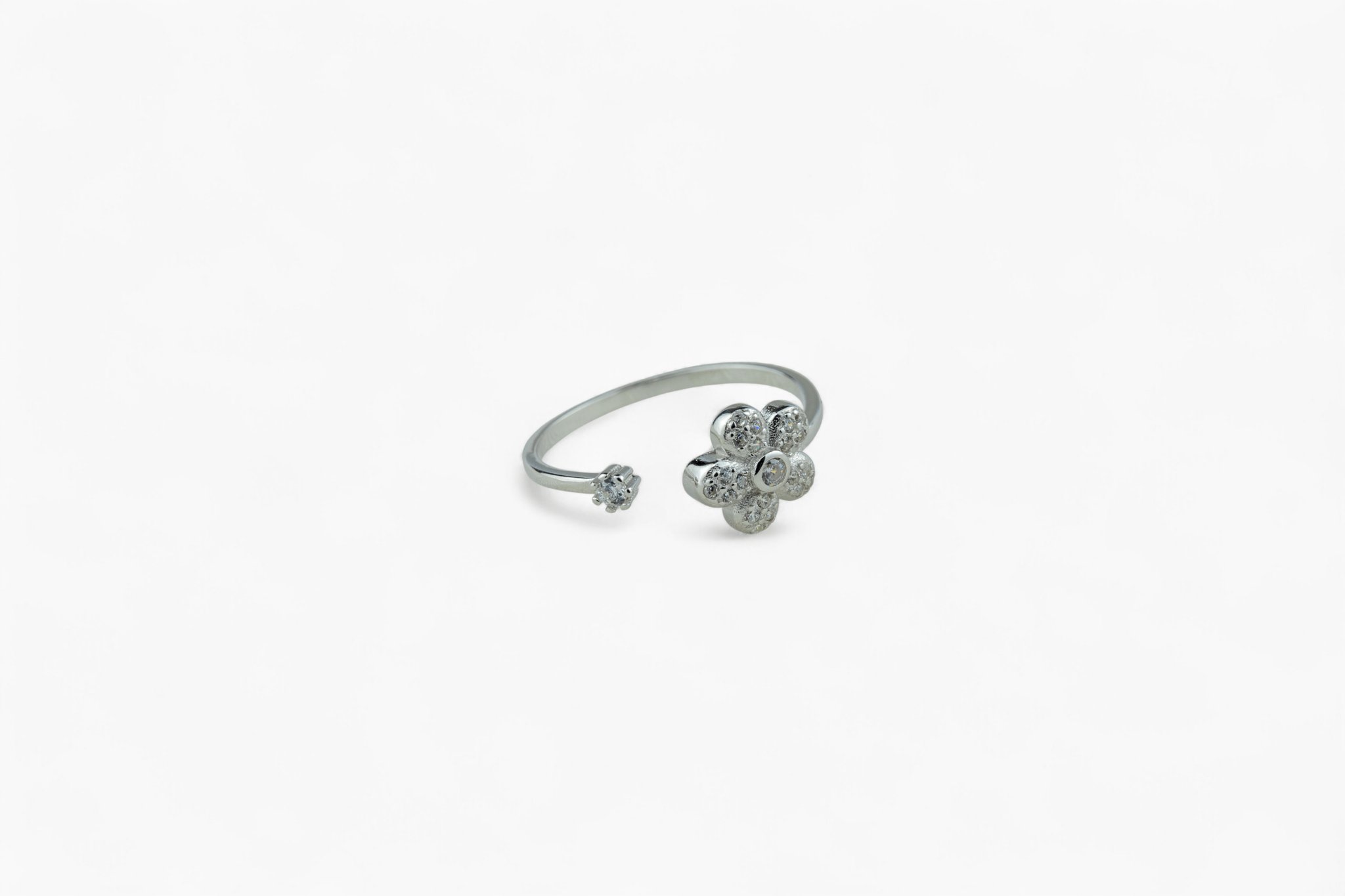 Adjustable Silver Clover Ring - Miraura Jewels