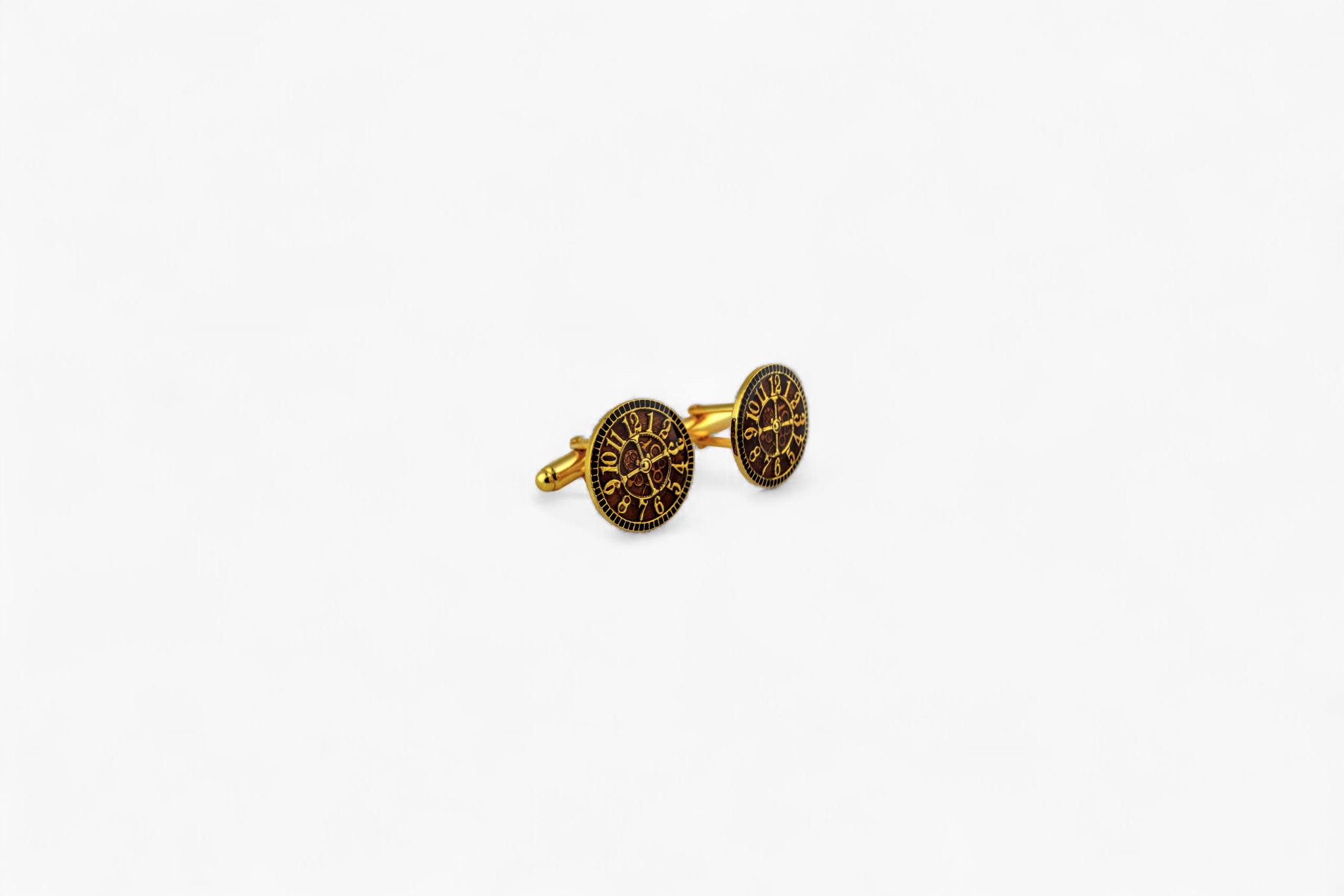 Amber Enamel Clock Cufflinks - Miraura Jewels