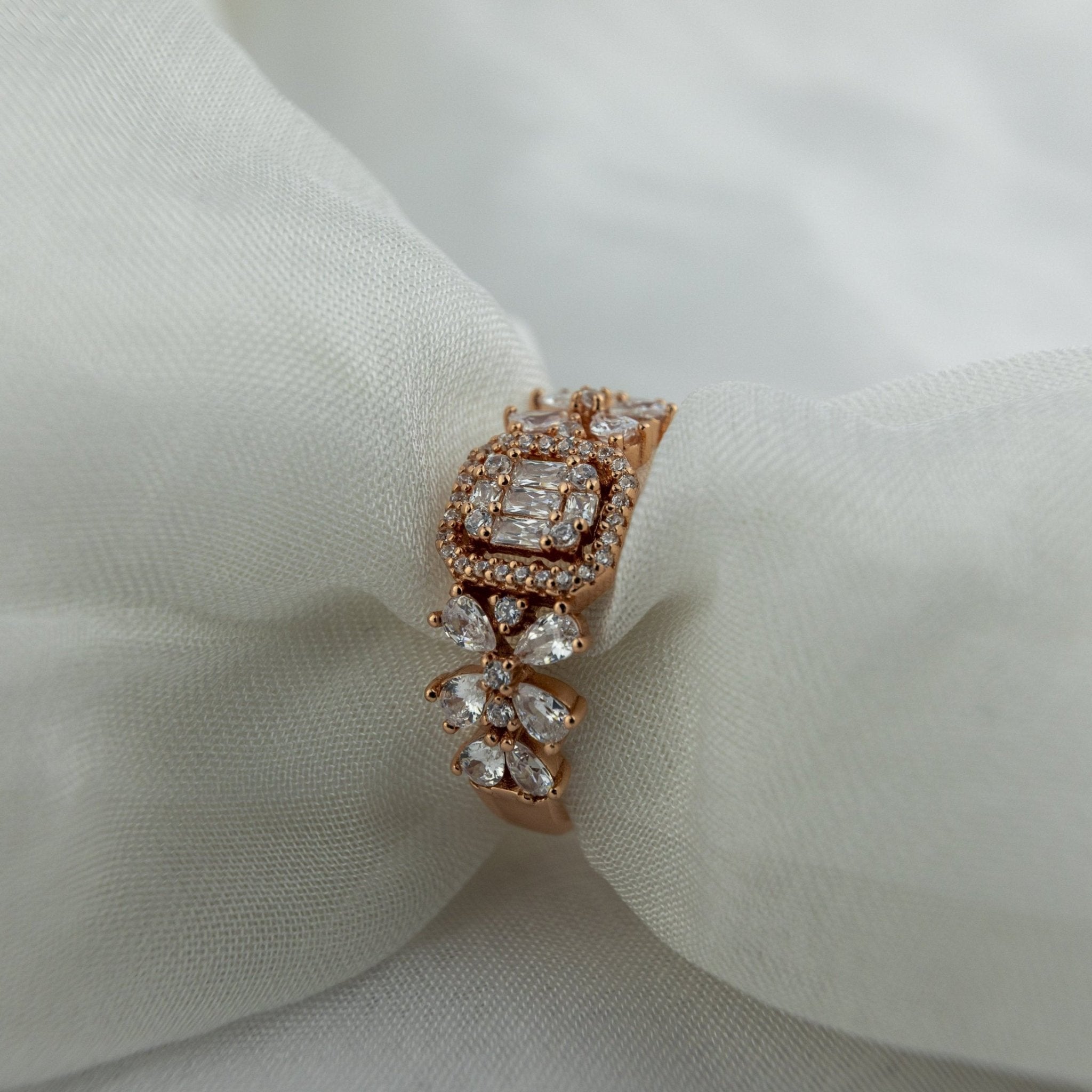 Baguette Halo Ring - Miraura Jewels