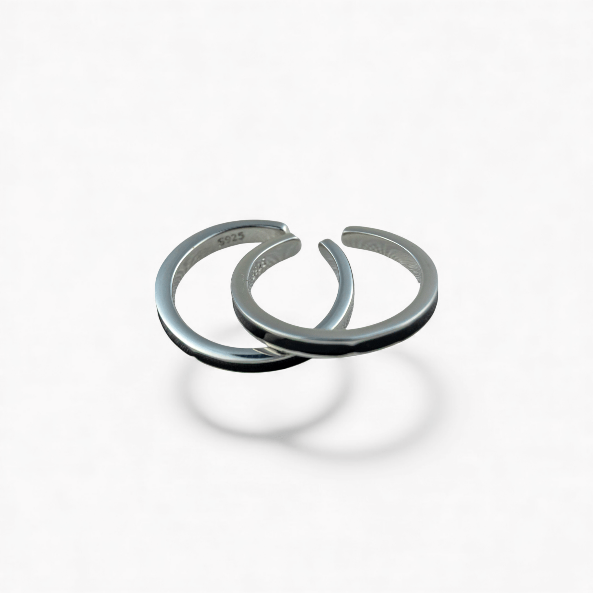 Black Inlay Toe Rings (Pair) - Miraura Jewels