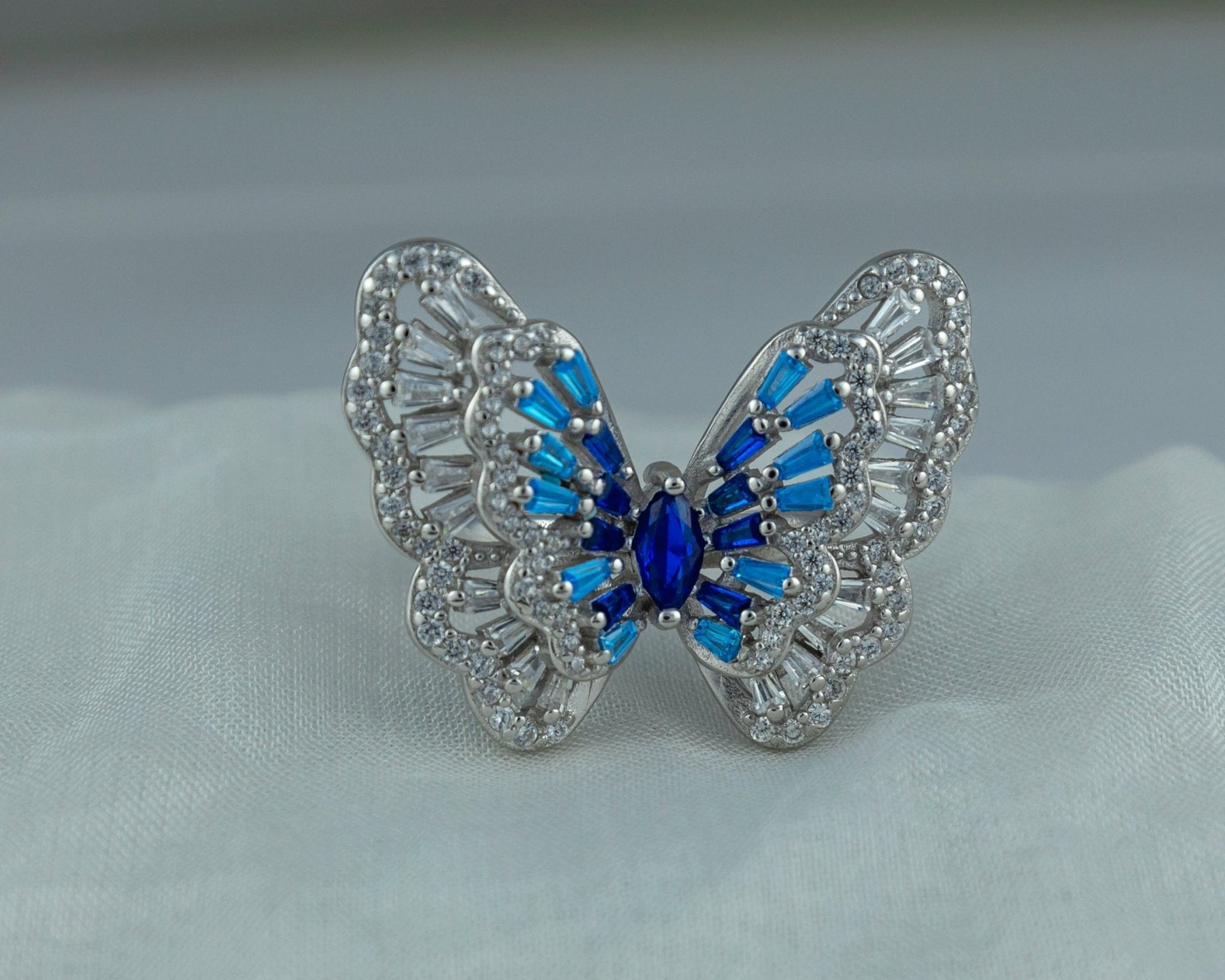 Blue Butterfly Statement Ring - Miraura Jewels