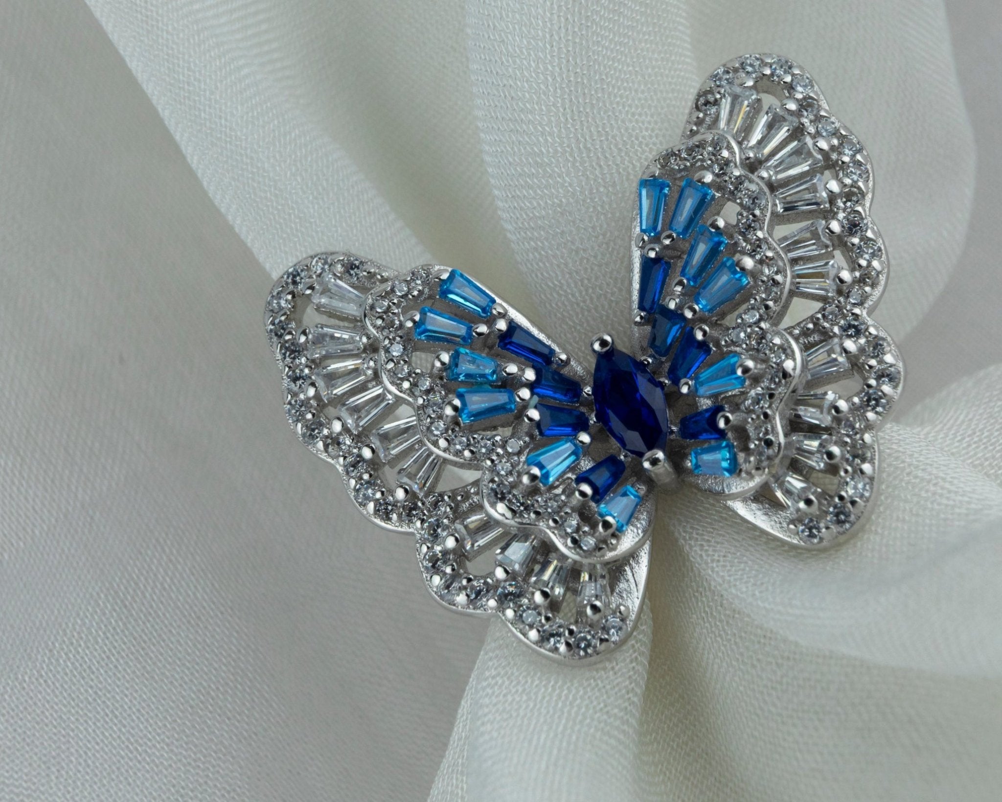 Blue Butterfly Statement Ring - Miraura Jewels
