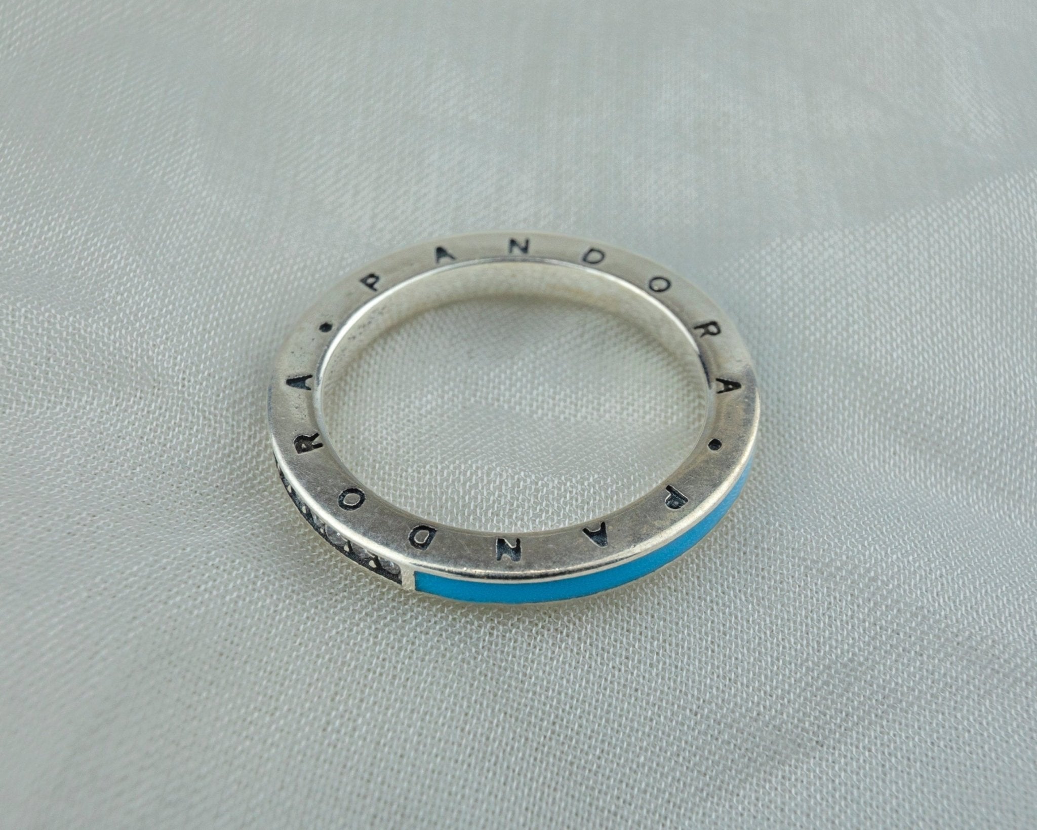 Blue Enamel Pandora Logo Band - Miraura Jewels