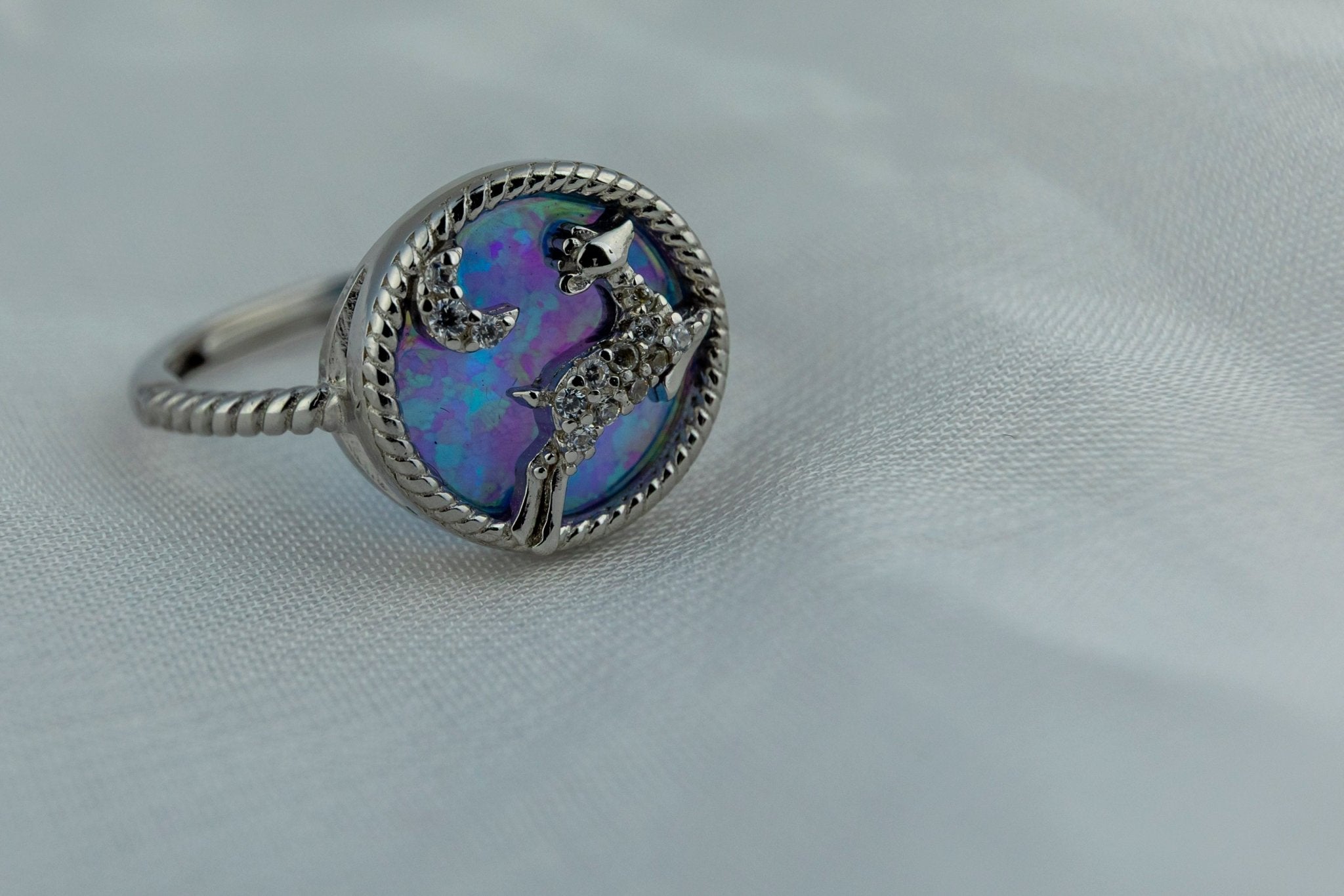 Celestial Blue Opal Ring - Miraura Jewels