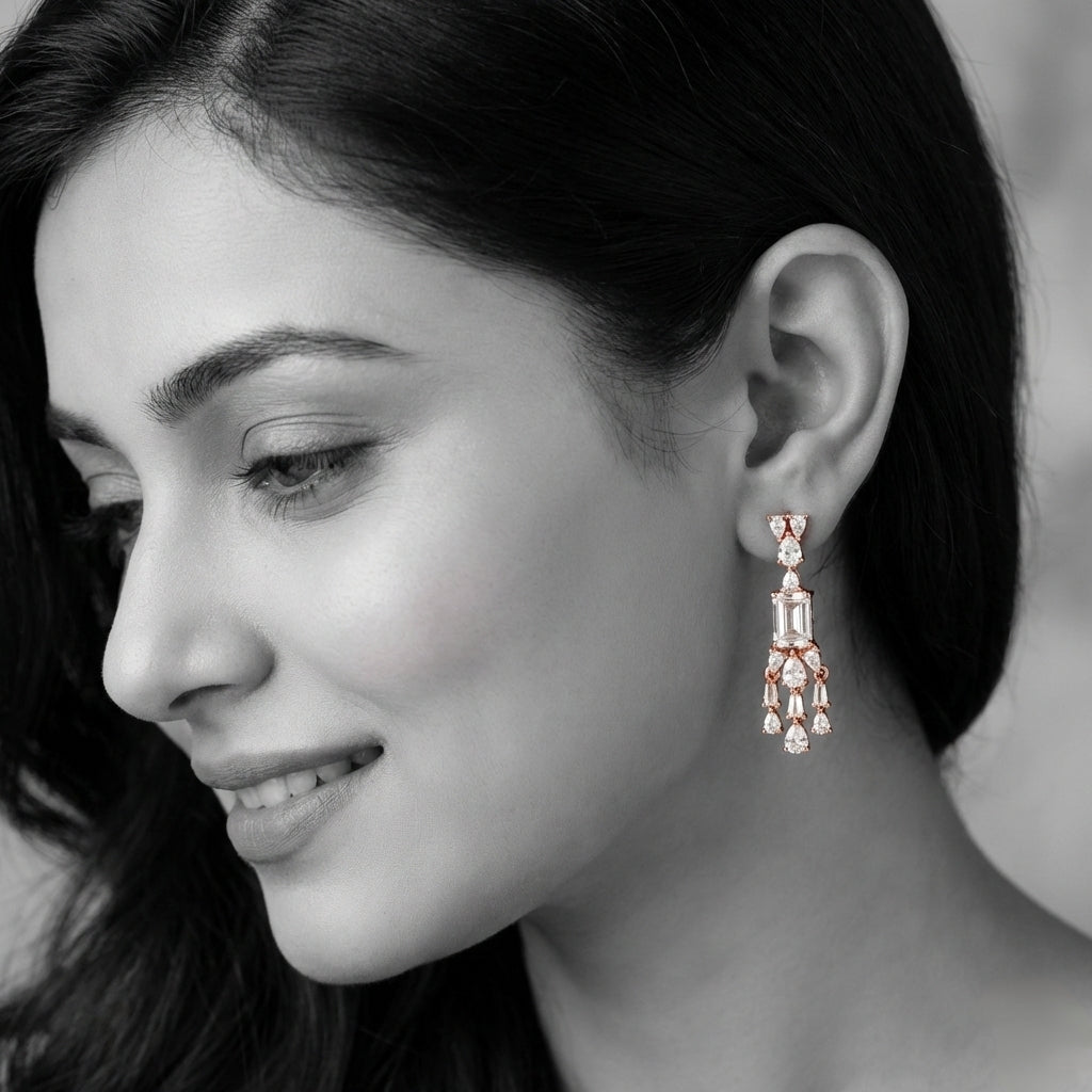 Cluster Waterfall Drop Earrings - Miraura Jewels