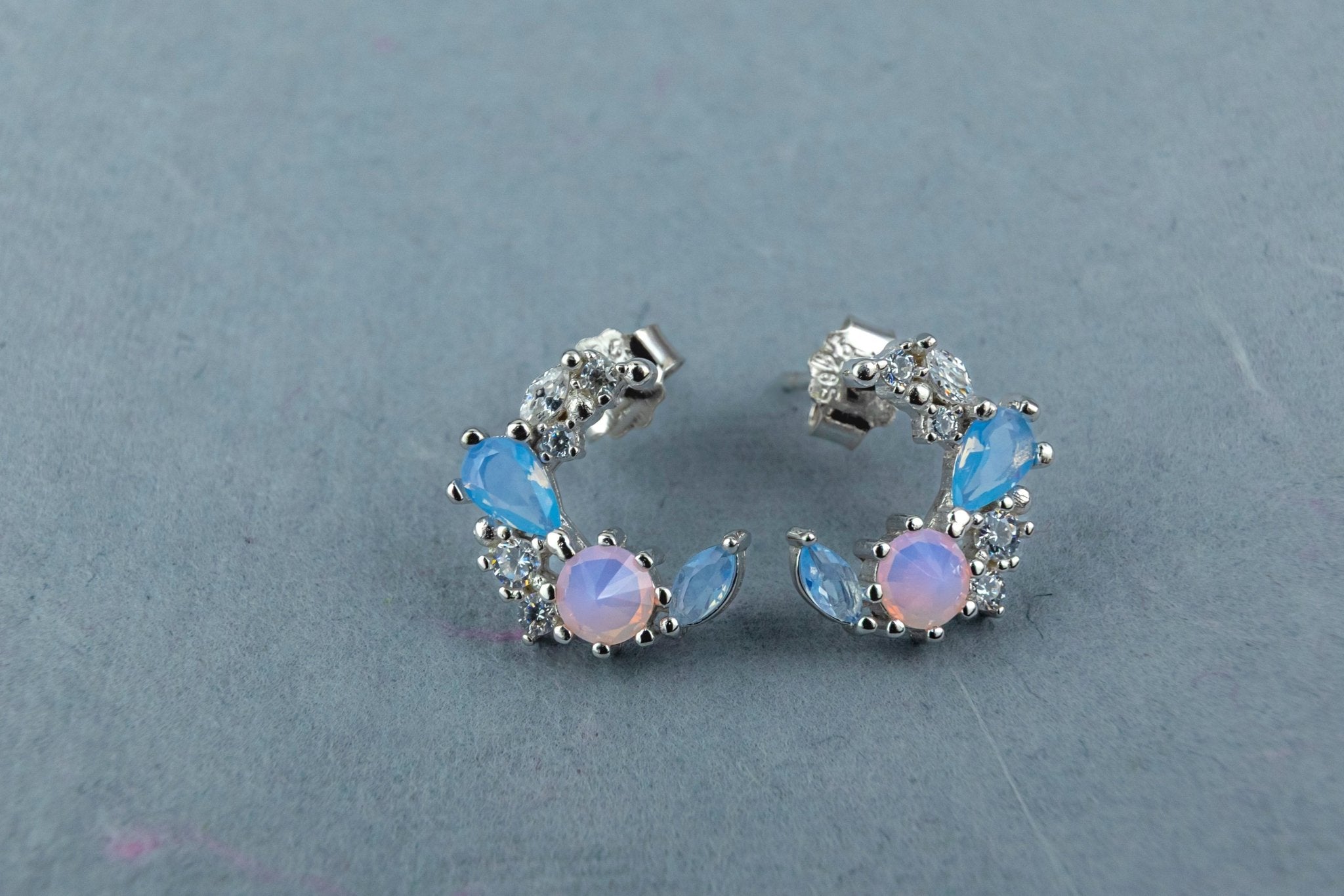 Crescent Moon Studs - Miraura Jewels